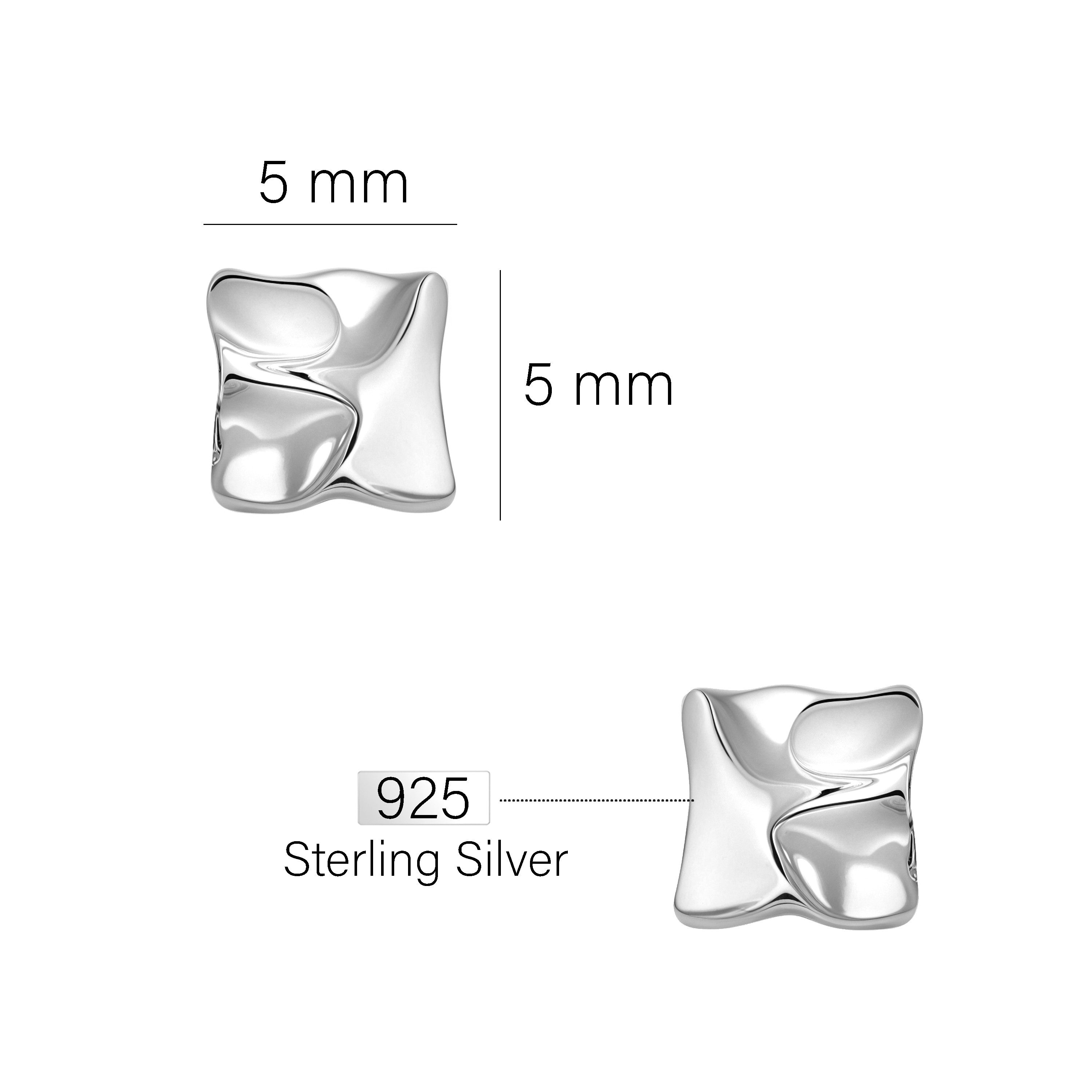 Sofia Milani Paar Ohrstecker Quadrat, 925 Silber Damen Schmuck - E1225