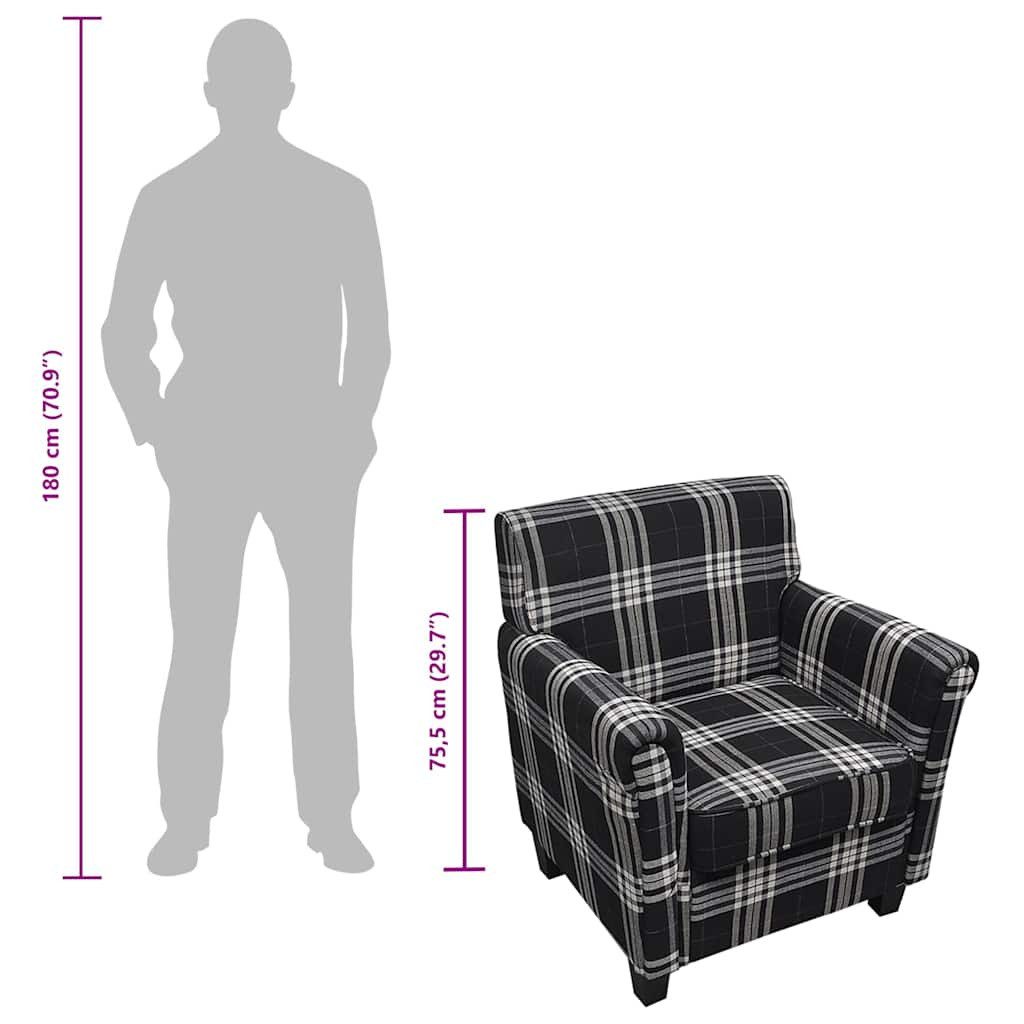 vidaXL Sessel Sessel mit Sitzpolster Schwarz Stoff (1-St)