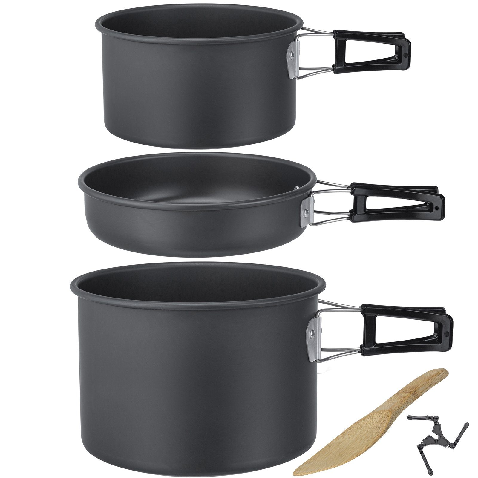 BRUNNER Camping Kochset Flavor 7+1 – Topf, Pfanne, Deckel Aus Alu, Stapelbar, Spülmaschinengeeignet