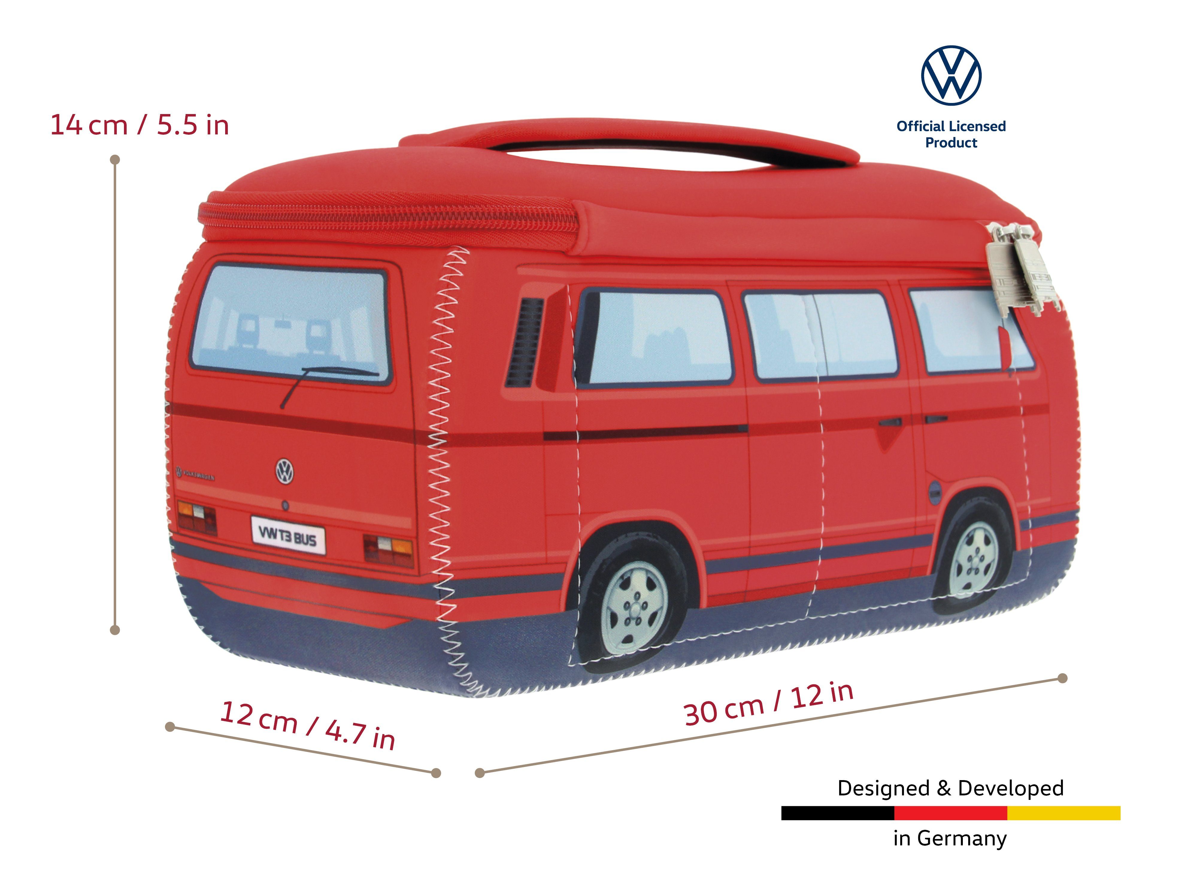 VW Collection by BRISA Kulturbeutel Volkswagen Universaltasche im VW Bulli T3 Design, Universaltasche aus Neopren, 30 x 14 x 12 cm