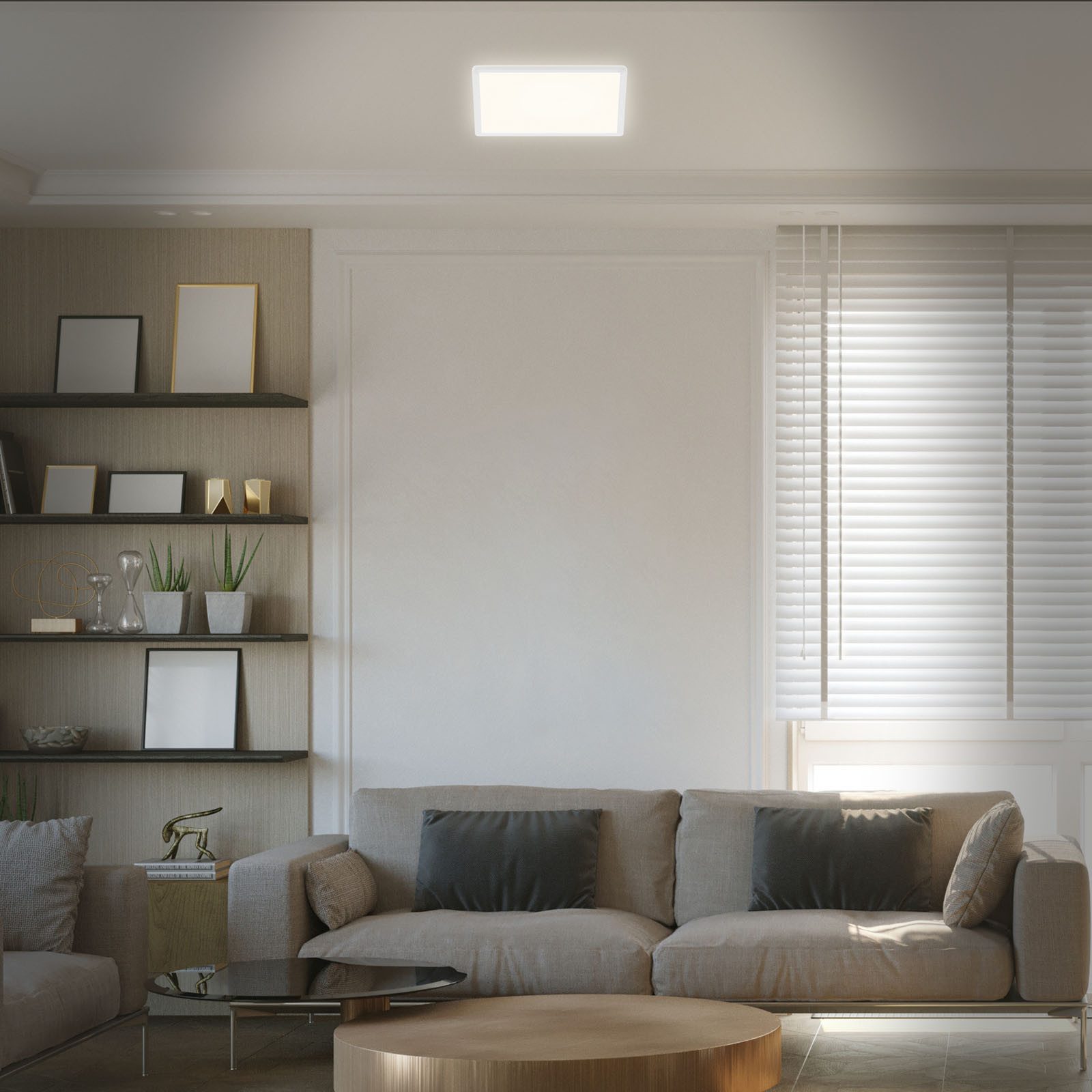 Briloner Leuchten LED Deckenleuchte Deckenlampe Panel Backlight-Effekt SLIM Ultraflach EEK, Standard, LED fest integriert, LED wechselbar, 4000K, Verschiedene Ausführungen, Schwarz/Weiß Wohnzimmer Schlafzimmer Küche