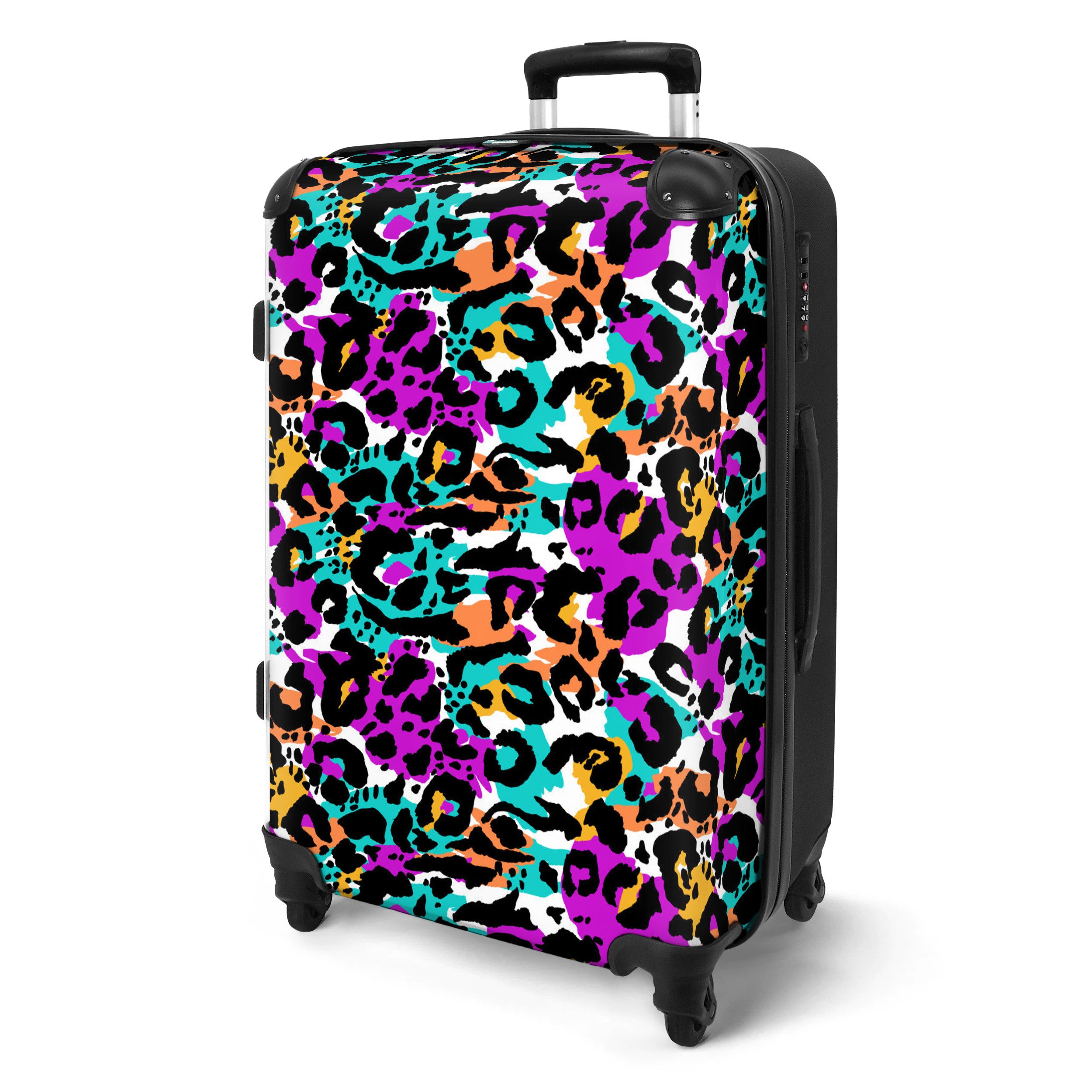 NoBoringSuitcases.com© Hartschalen-Trolley Tiermuster - Neon - günstig online kaufen
