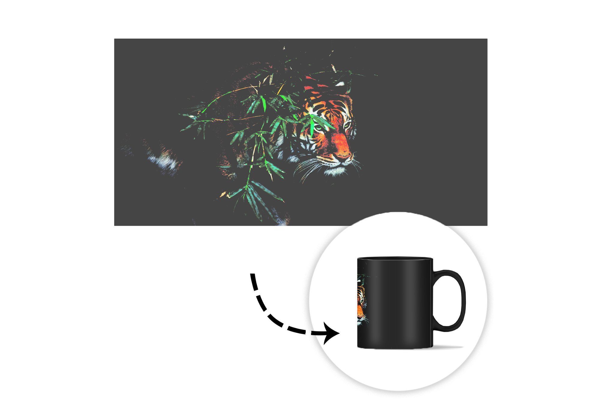 Dschungel, Farbwechsel, Tasse Geschenk Teetasse, Zaubertasse, Keramik, Tiere - MuchoWow Kaffeetassen, Tiger -