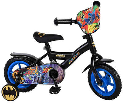 TPFSports Kinderfahrrad DC Batman 10 Zoll, 1 Gang, (Jungs Fahrrad - Rutschfeste Sicherheitsgriffe), Kinder Fahrrad 10 Zoll mit Stützräder Laufrad Jungen Kinderrad