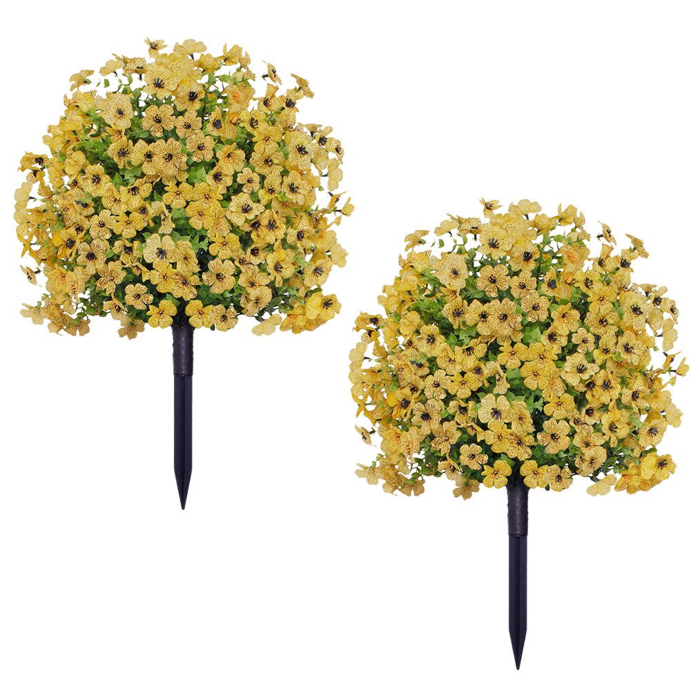 Kunstblume 2PCS Künstliche Bäume mit Erdspieß,Sträucher Sträucher Topfpflanzen, GarveeMore