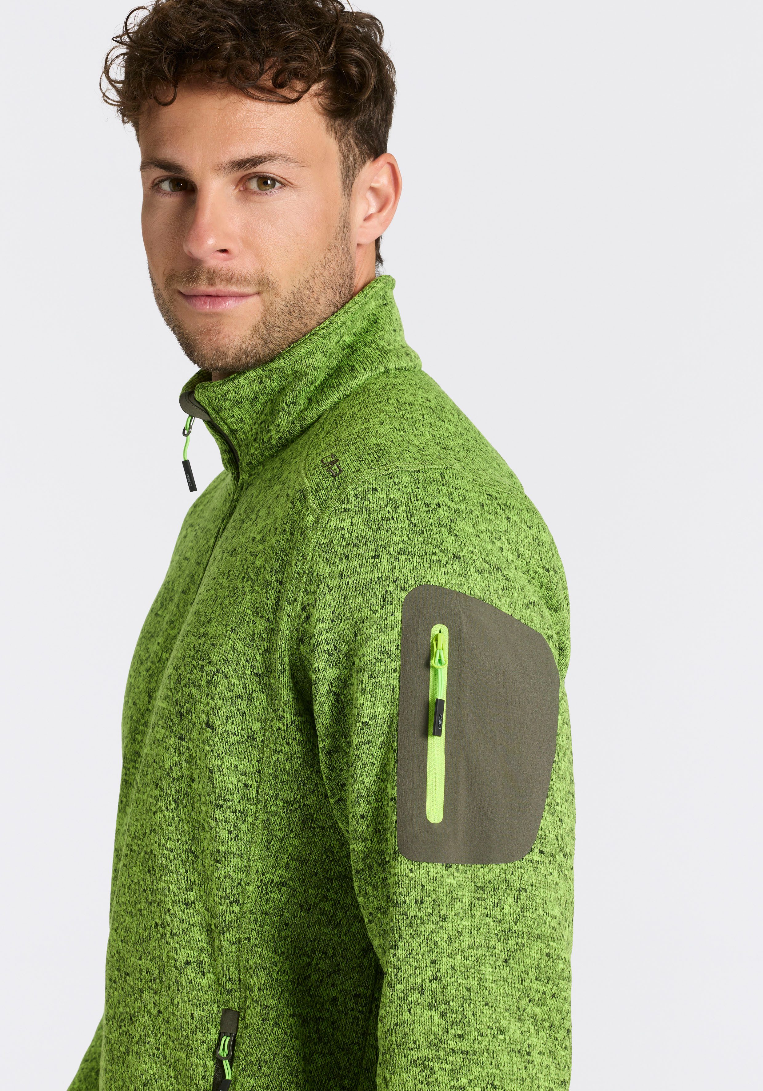 CMP Strickfleecejacke MAN JACKET atmungsaktiv, schnell trocknend, wärmend, Übergangsjacke