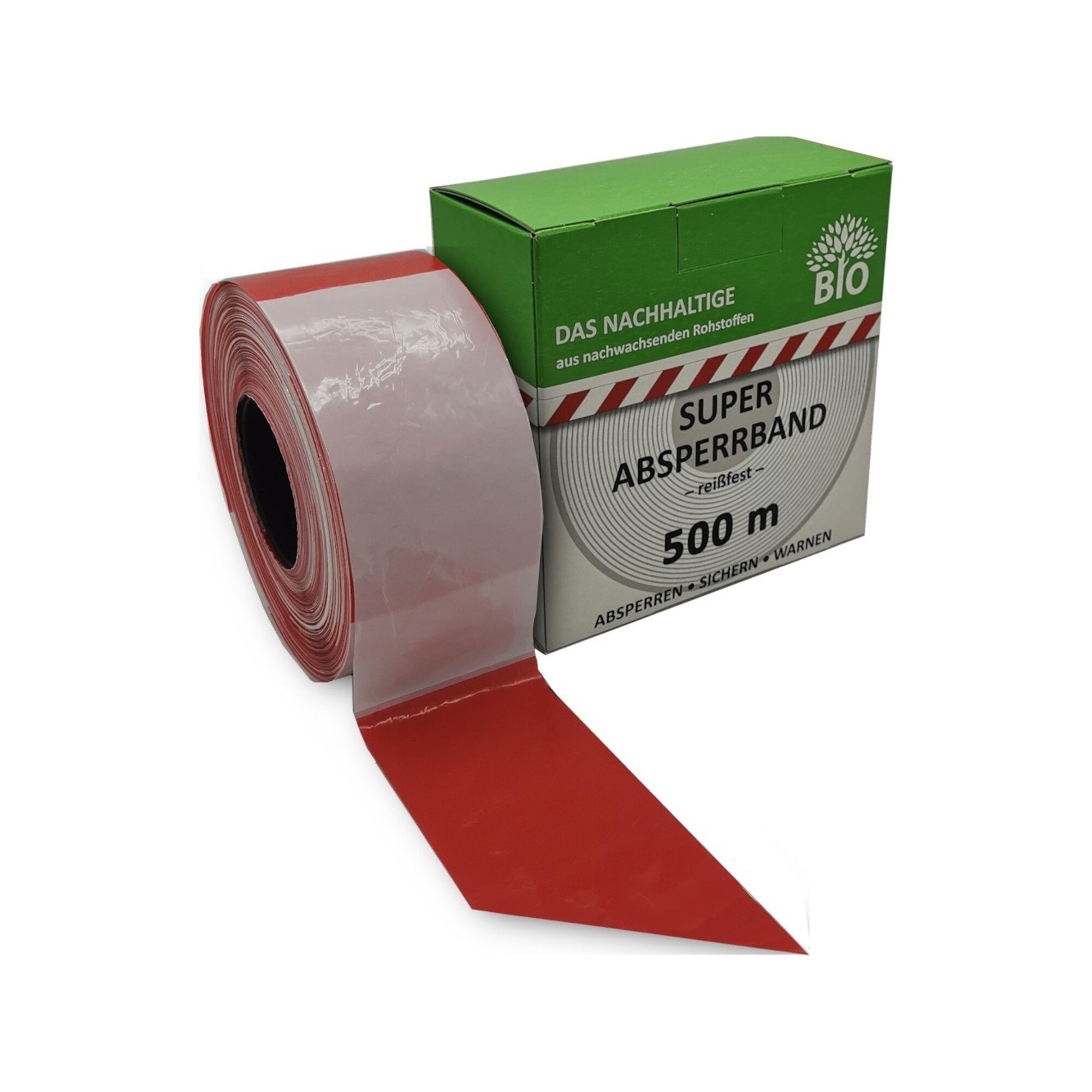 Kelmaplast Absperrband KELMAPLAST Absperrband 500 m-Rolle rot/weiß geblockt