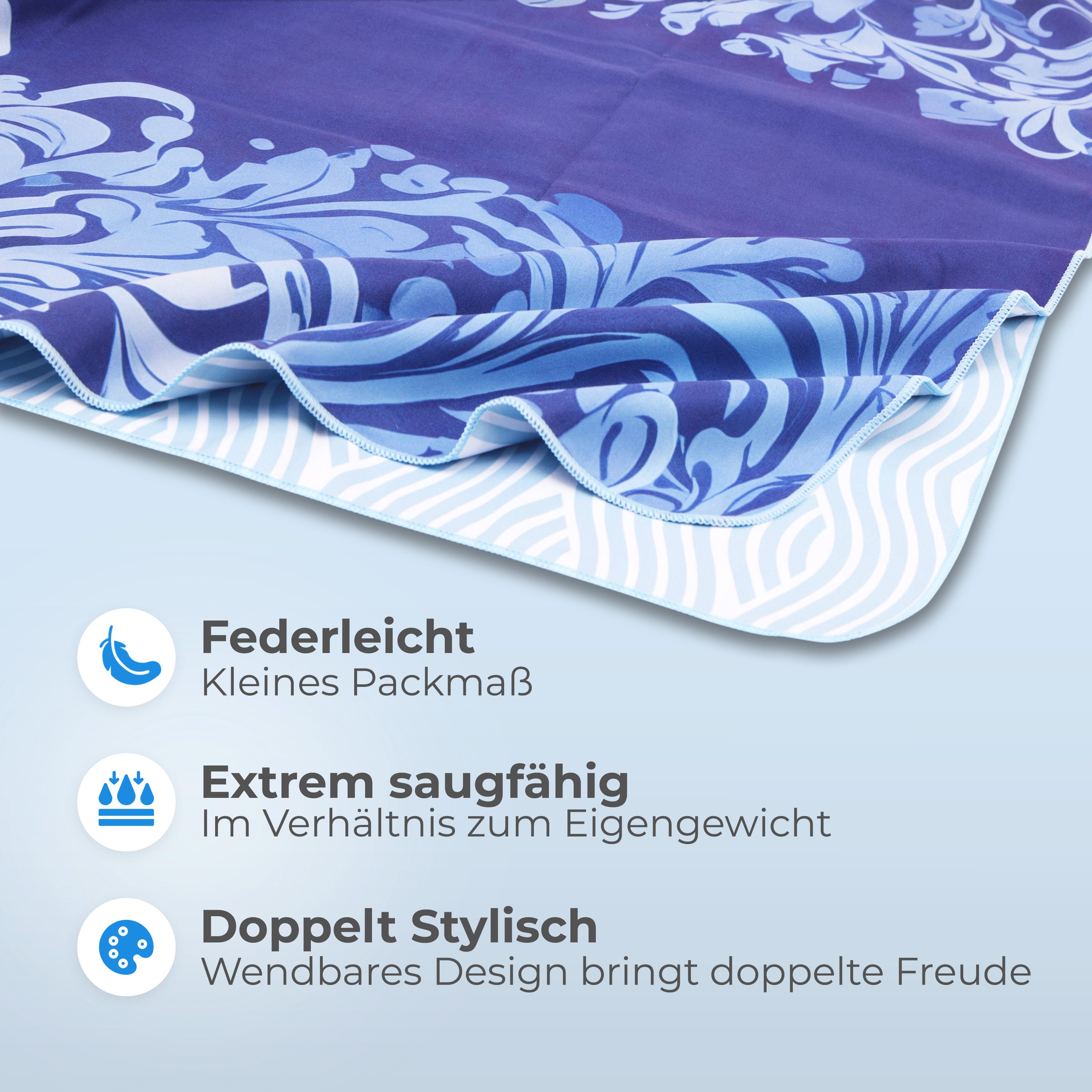 NirvanaShape Strandtuch Reise Handtuch Strandtuch XXL - Strandhandtuch, Mikrofaser Badetuch – Bild 3 von 5