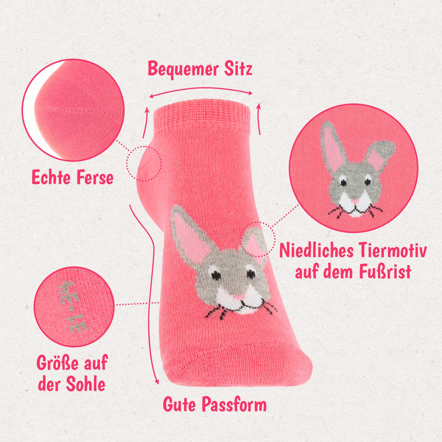 Footstar Kurzsocken Kinder Socken (8 Paar) für Mädchen & Jungen bunt