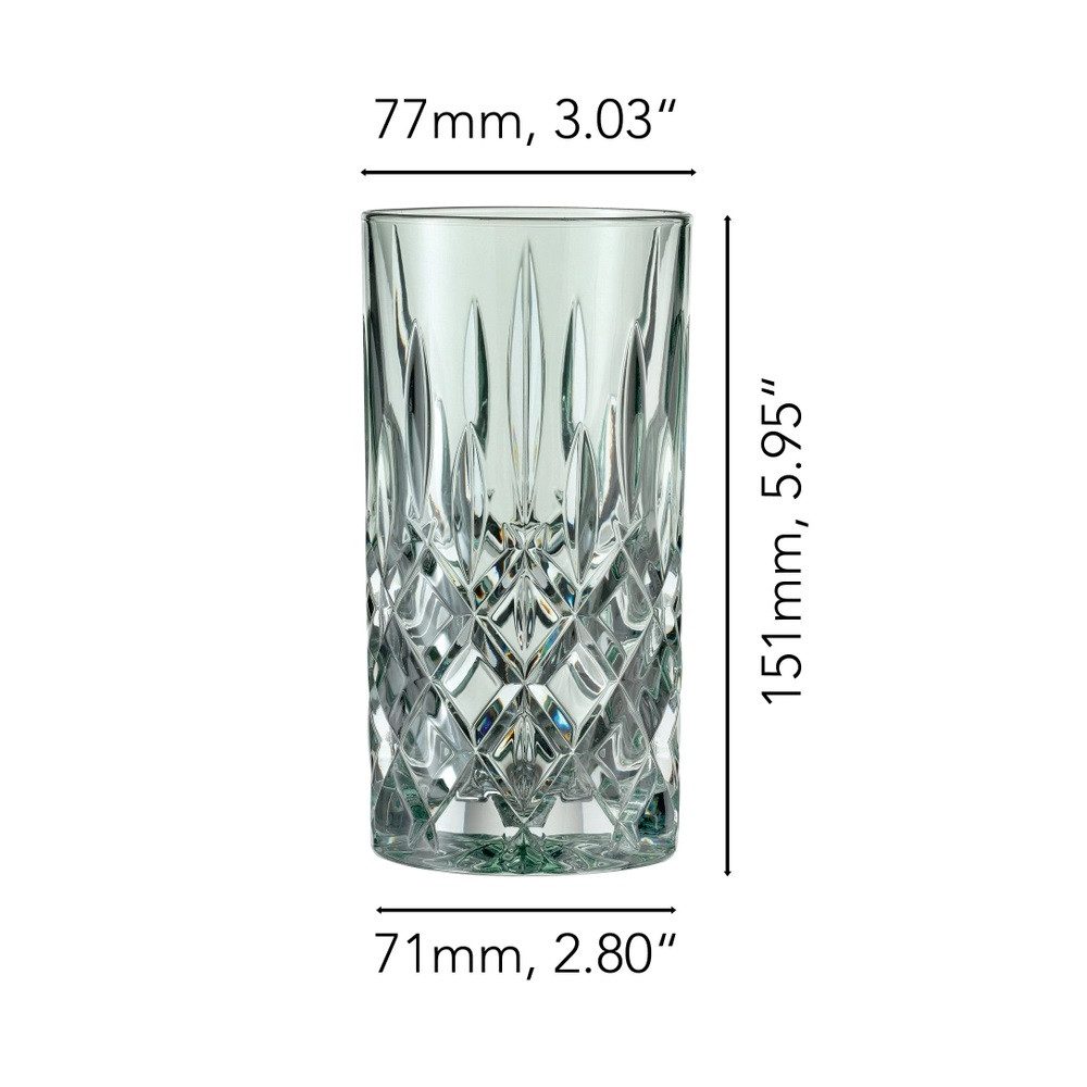 Nachtmann Cocktailglas Nachtmann Noblesse Longdrinkglas Mint 2er Set, Kristallglas