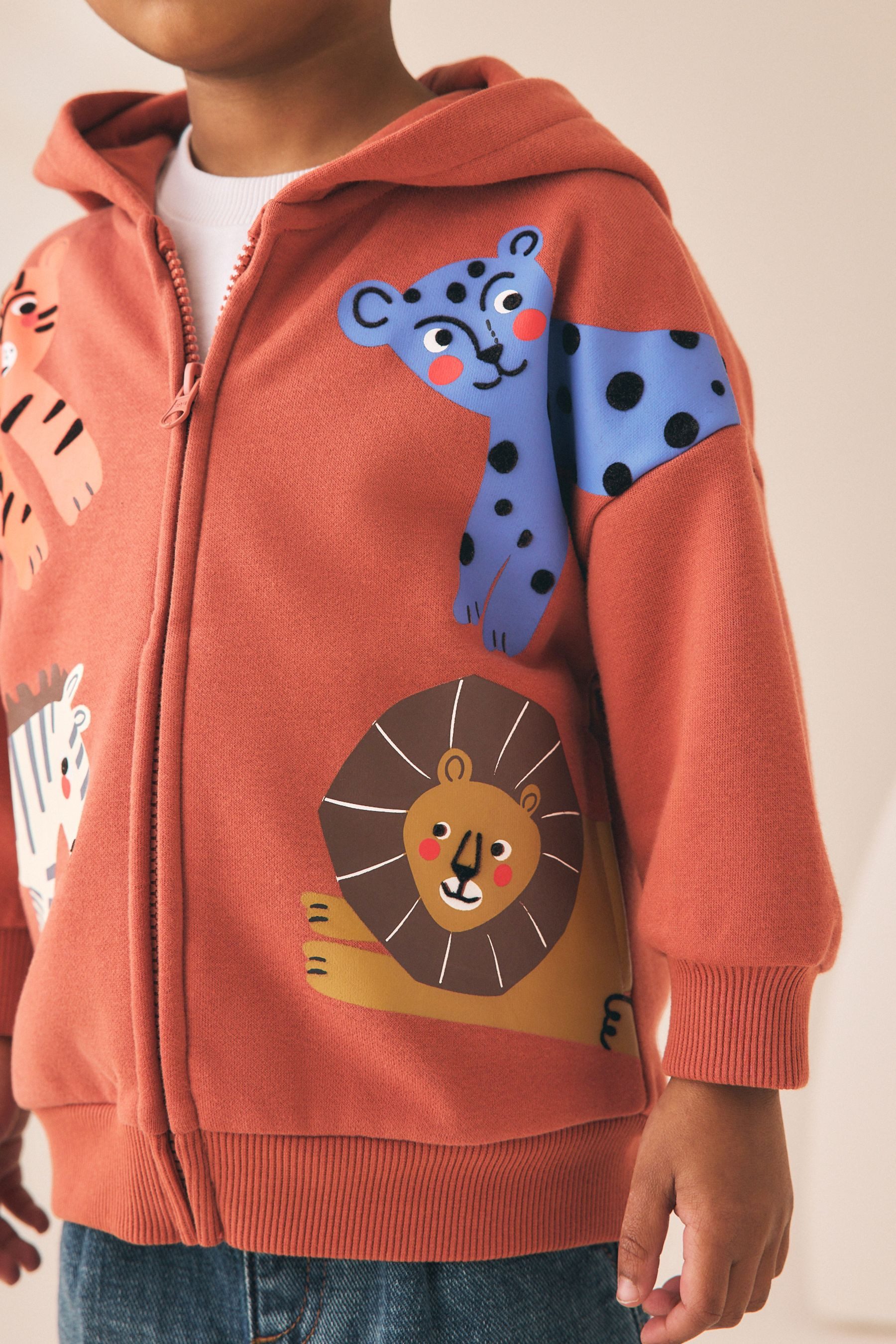 Next Sweater Kapuzenjacke mit Reißverschluss und Print (1-tlg) – Bild 4 von 5
