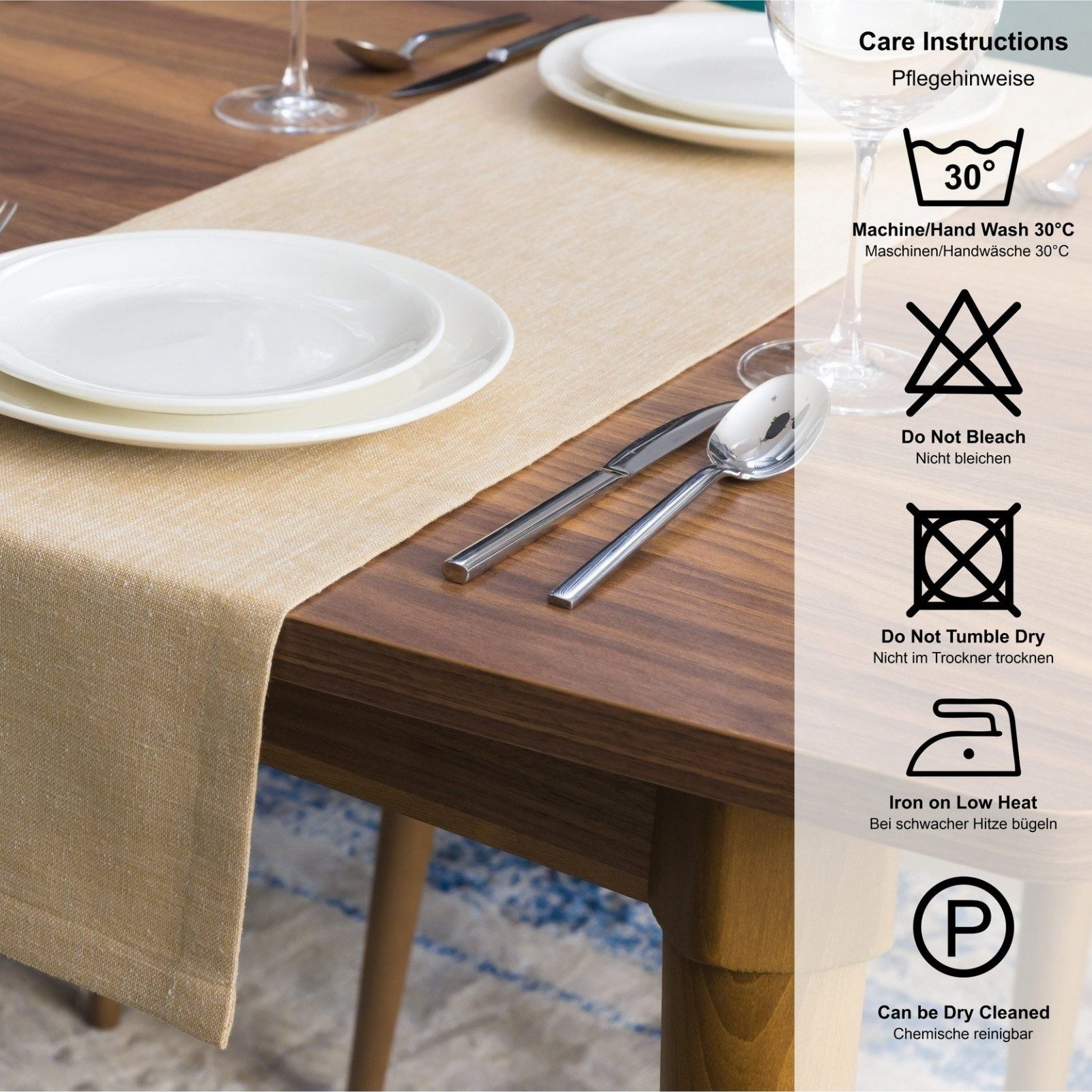 BELUPAI Tischläufer Modern Tischdecke (Set 1-tlg, Abwaschbar, Wasserabweisend, Landhausstil Tischläufer), für Küche Esstisch Tisch Dekoration Party Dekor, 30x12 – Bild 3 von 5