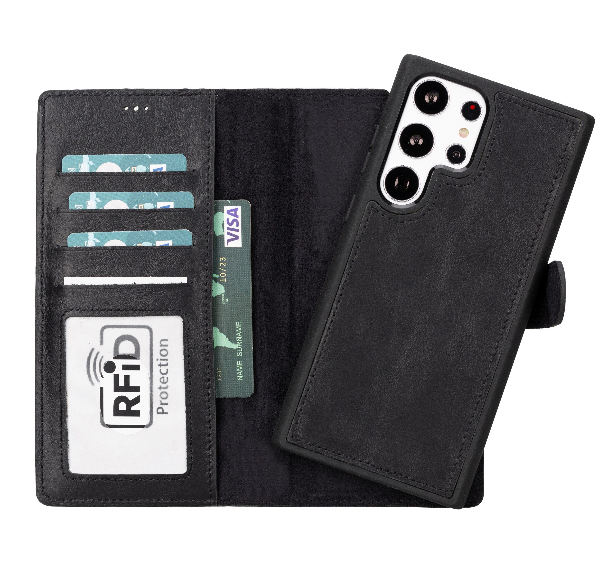 Renna Leather Handyhülle Samsung S26 Echtes Leder Handyhülle Alle Modelle Klapphülle mit Magnet