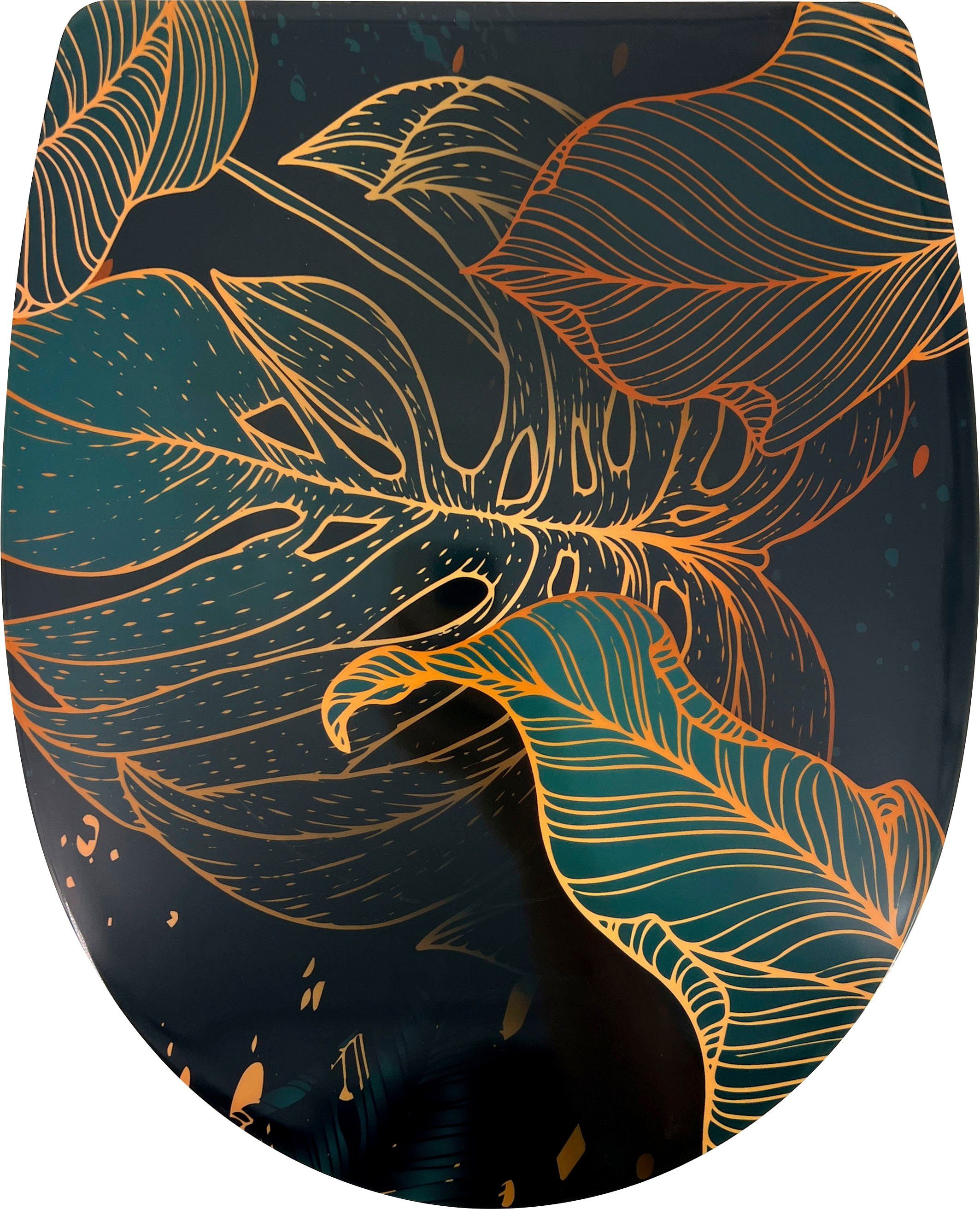 ADOB WC-Sitz grüne Blätter, mit Absenkautomatik, zur Reinigung abnehmbar günstig online kaufen