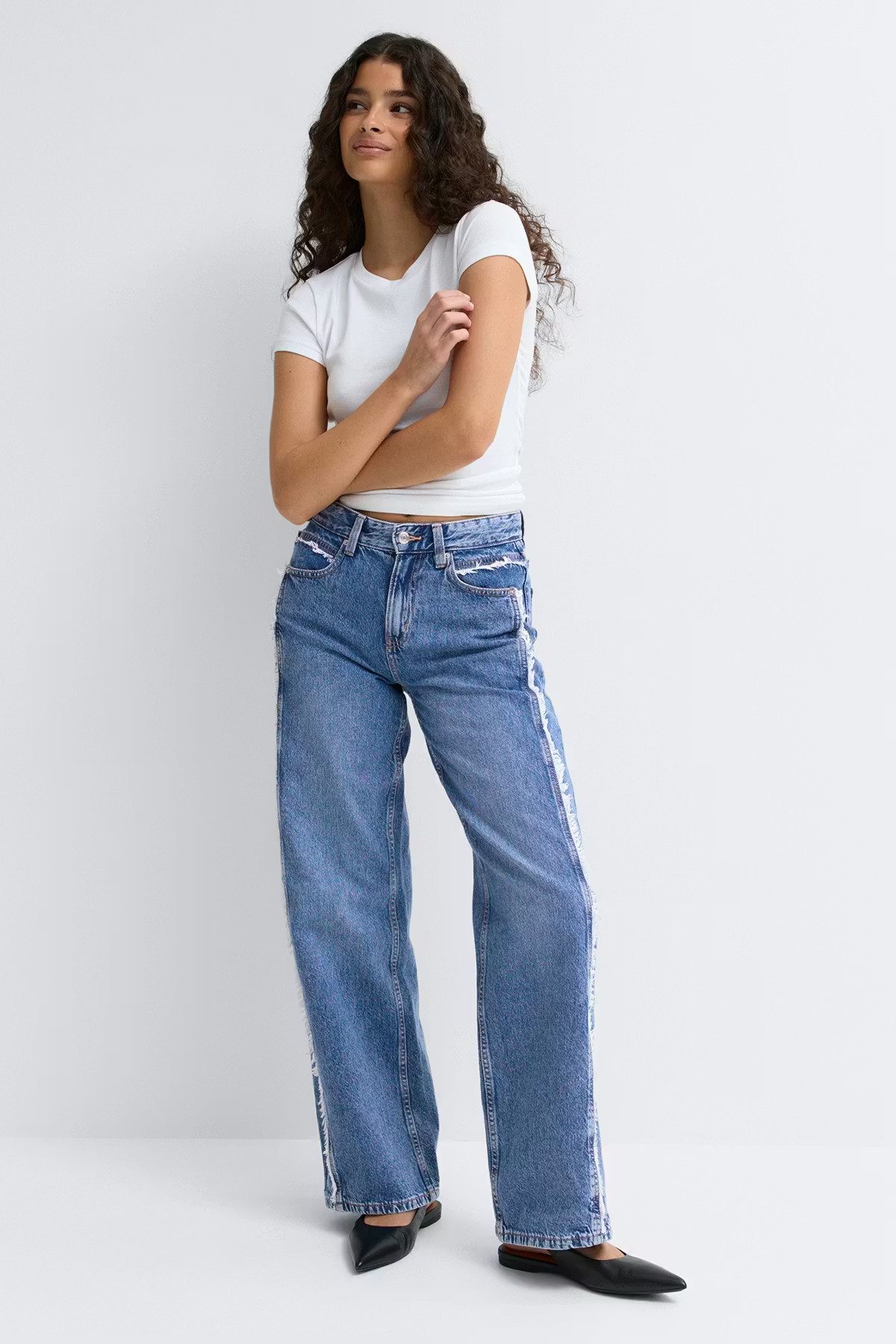 Gina Tricot Weite Jeans Fringe seam jeans - Wide Leg Jeans mit Fransennähten