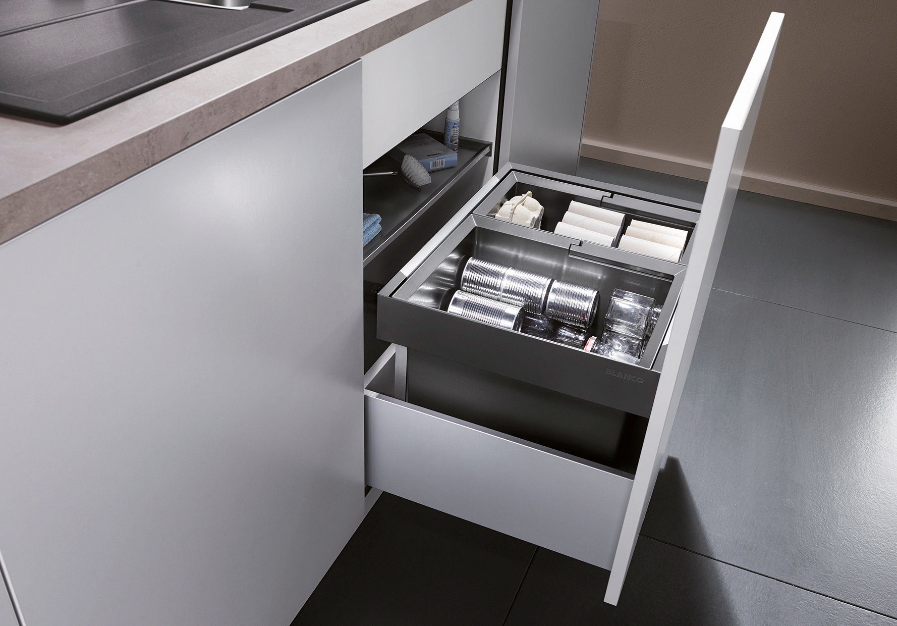 Blanco Mülltrennsystem Flexon II 50/2, Kunststoff, Stahlblech, 500 mm Untermass