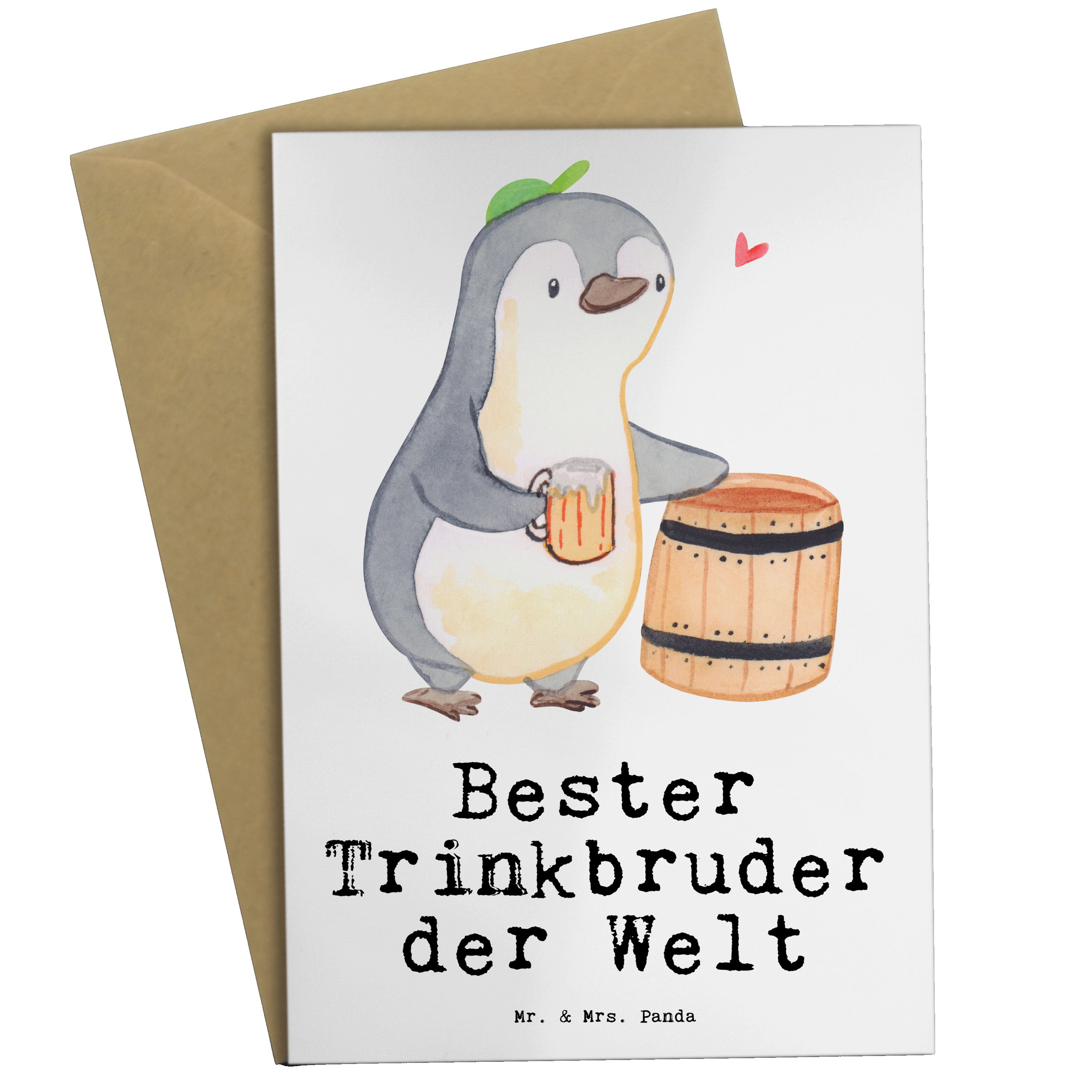 Welt Weiß & Grußkarte Mrs. - Pinguin der Panda Trinkbruder Glückwunschkar Mr. Bester - Geschenk,