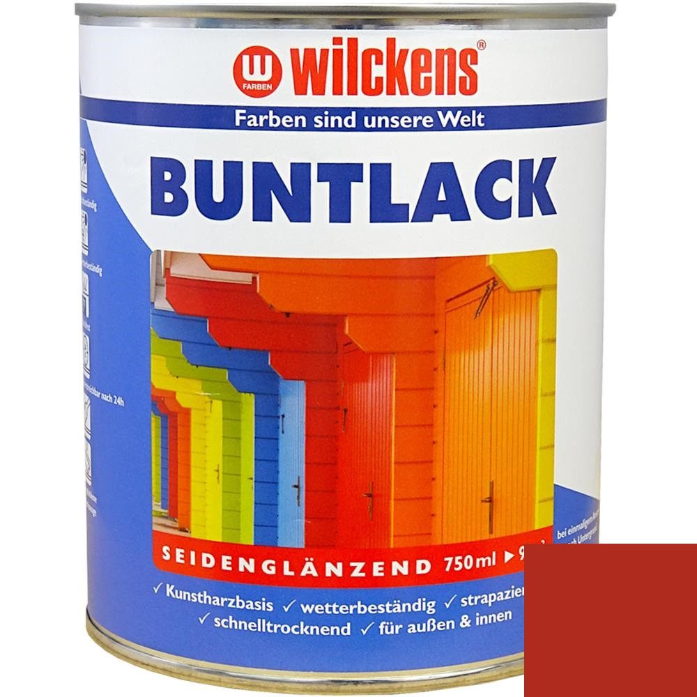 Wilckens Farben Kunstharzlack Buntlack, seidenglänzend, Feuerrot (RAL 3000), 750 ml