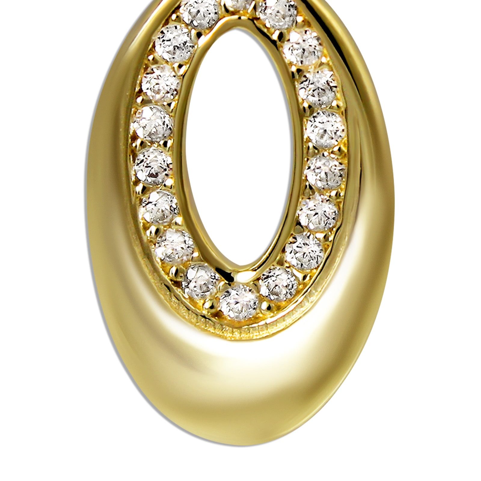 GoldDream Kettenanhänger GoldDream Kettenanhänger Oval Zirkonia (Kettenanhänger), Ovalanhänger 333 Gelbgold - 8 Karat, gold