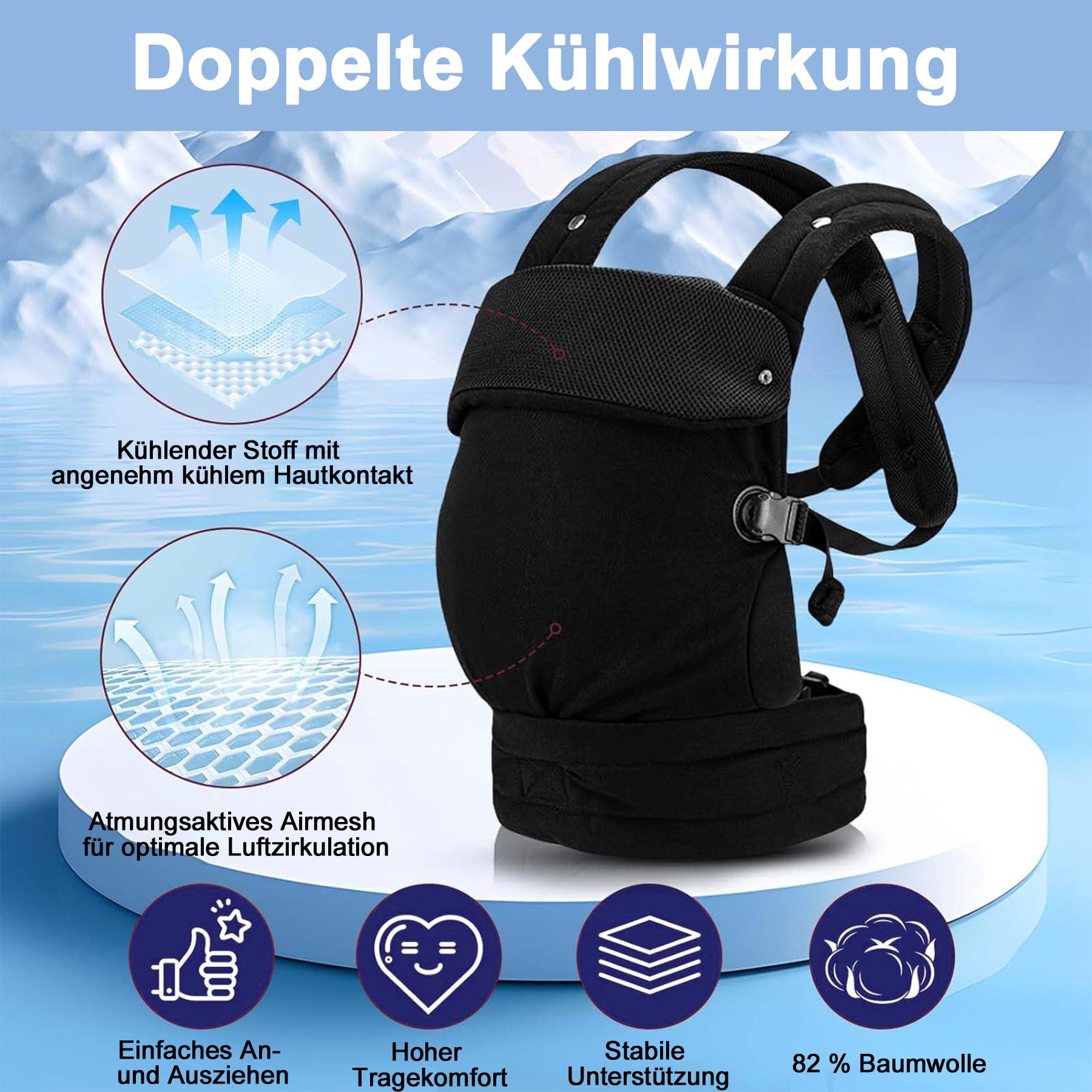 Mutig Bauchtrage Babytrage für Neugeborene Ergonomic Tragetaschen (Babytrage Tragegurt für Neugeborene & Kleinkinder (0–36 Monate), Für 3.6 kg – 14.5 kg Säugling Kleinkind Baby Bauchtrage), für Babys & Kleinkinder