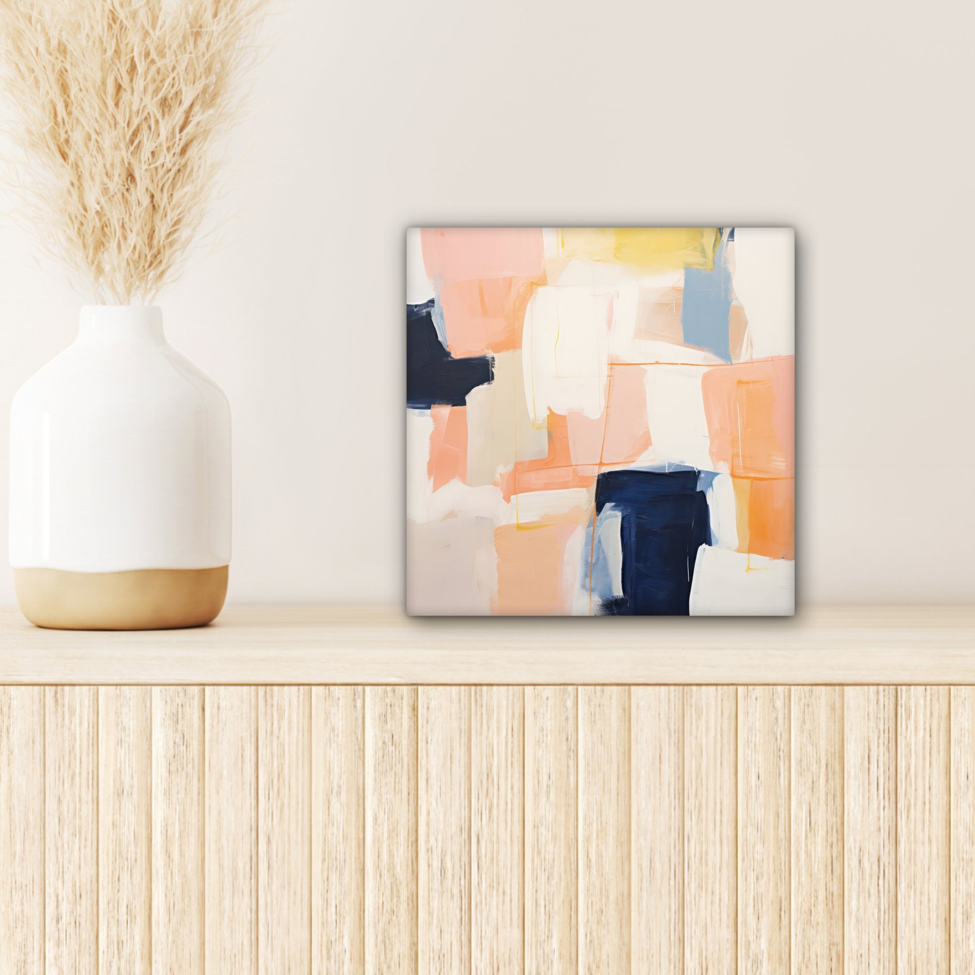 OneMillionCanvasses® Leinwandbild Kunst - Abstrakt Leinwand Pastell, Rosa St), - cm (1 - Bilder Wohnzimmer für 20x20 Schlafzimmer