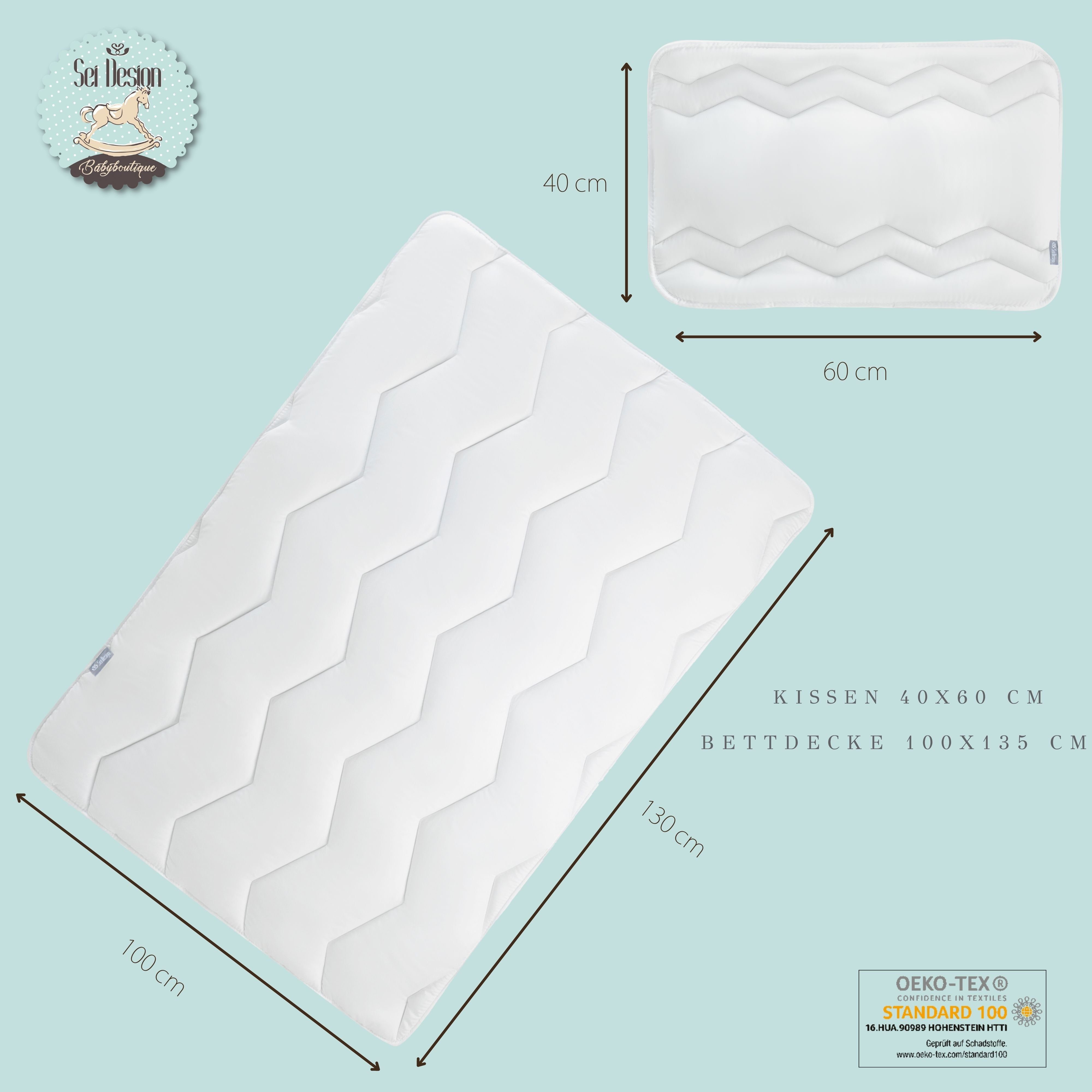 SEI Design Kinderbettdecke + Microfaserkissen Nordic 100x135 + 40x60, Kochfest – Bild 4 von 5