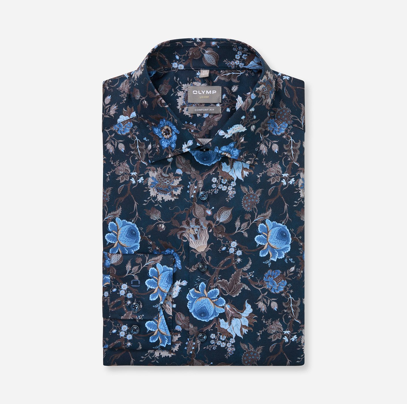 OLYMP Langarmhemd Luxor comfort fit, Businesshemd, New-Kentkragen, gemuster günstig online kaufen