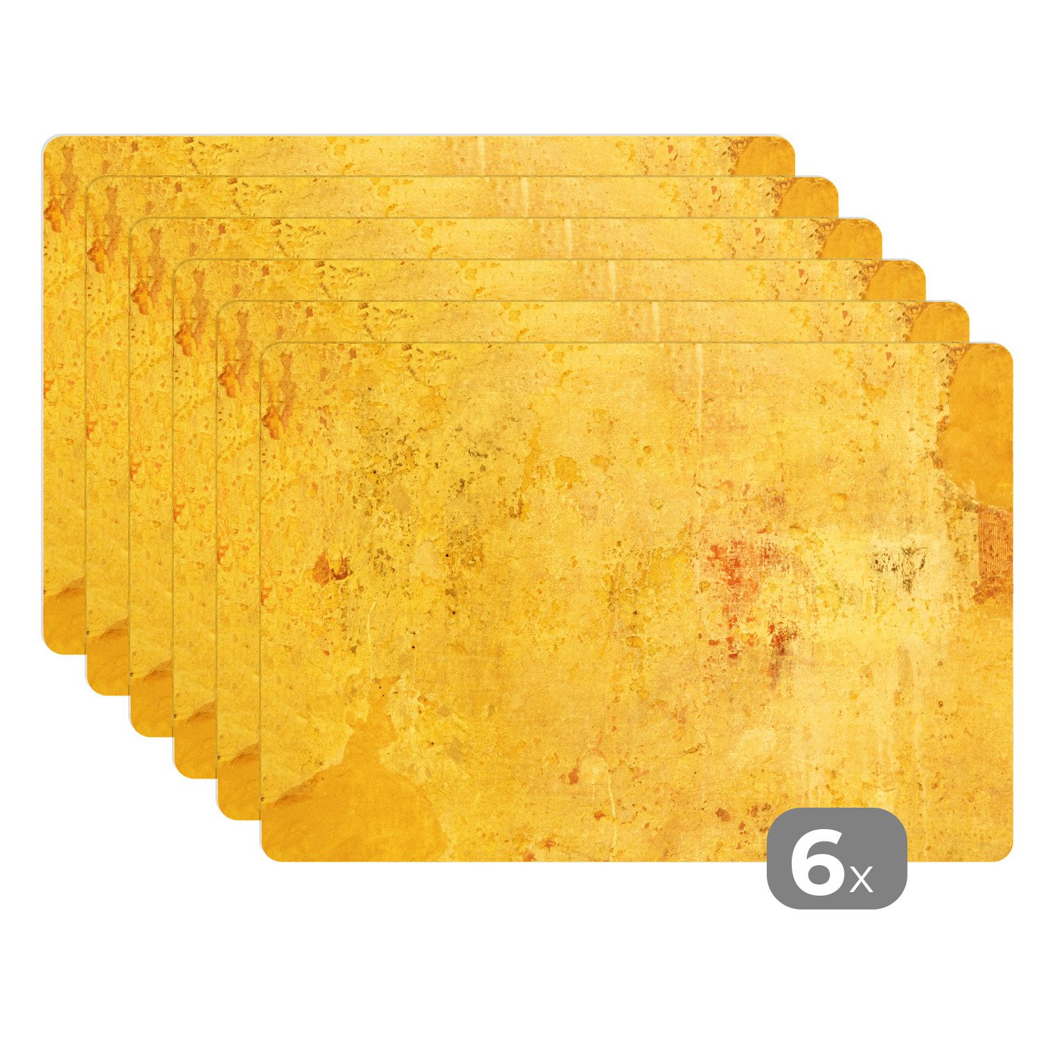 MuchoWow Platzset Wand - Gelb - Stein, (6-St), Platzsets, Tischset, Abwasch günstig online kaufen