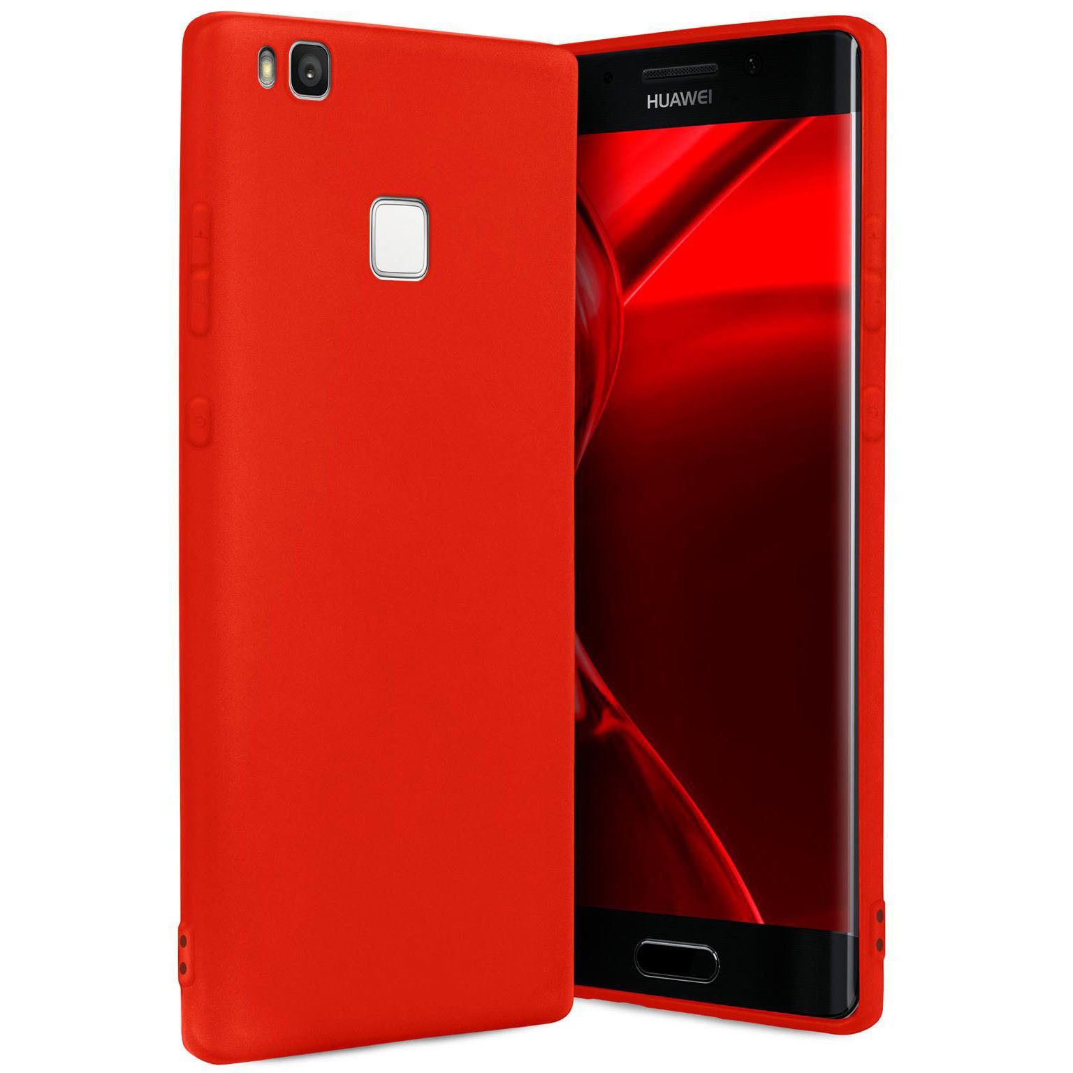 ONEFLOW Handyhülle für Huawei P9 Lite Hülle Dünn SlimShield Pro Rot 5,2 Zoll, Backcover TPU Case Handyhülle minimalistisch Schutzhülle Erhöhter Rand