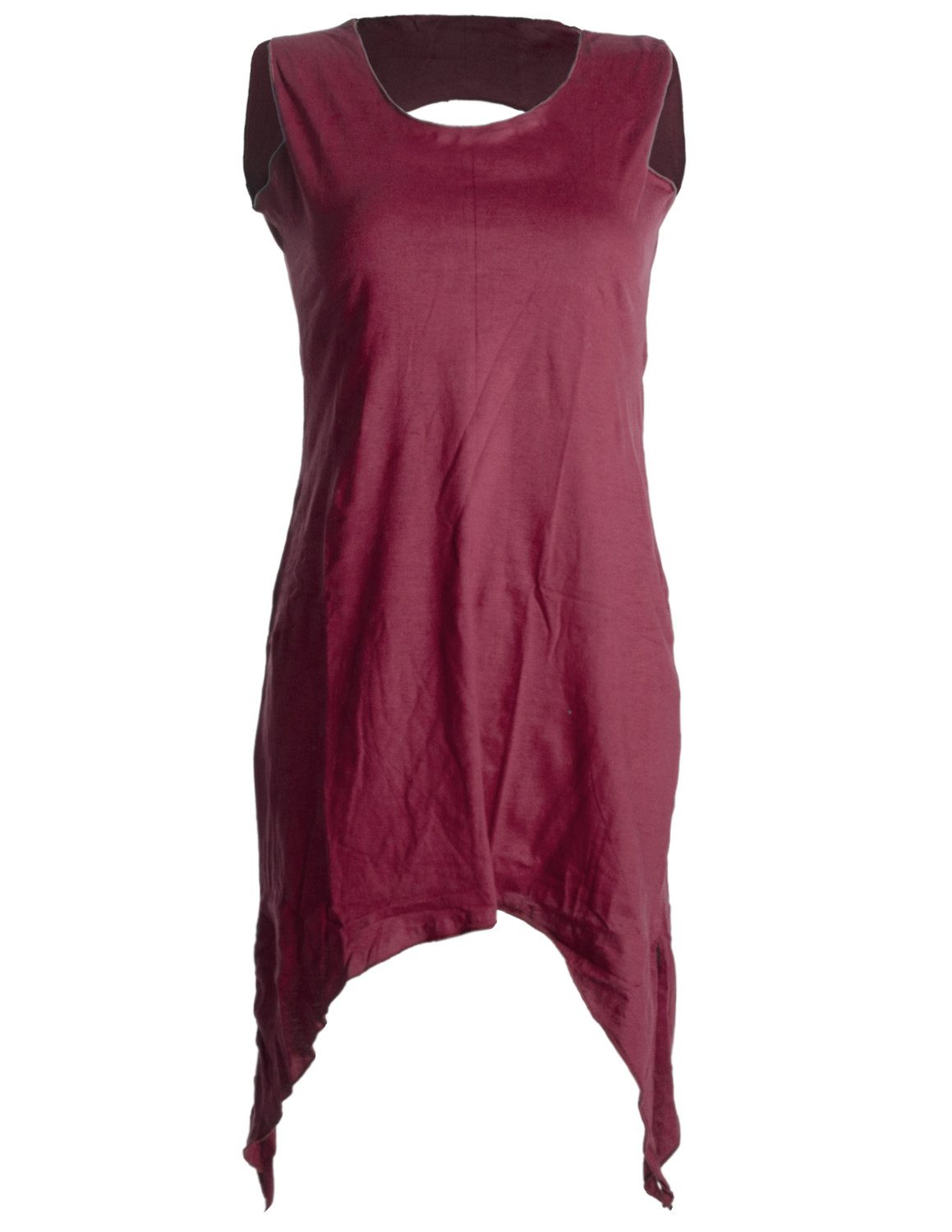 Vishes Zipfelkleid Zipfeliges Elfenkleid mit rundem Rückenausschnitt Boho, Hippiem, Goa Tunika