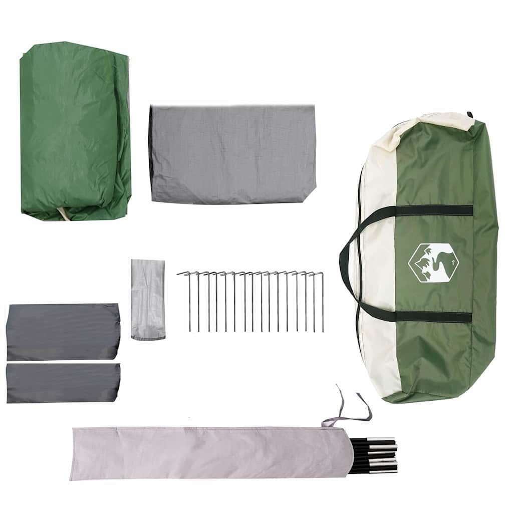 vidaXL Tunnelzelt Familienzelt für 10 Personen Grün und Grau 460 x 430 x 214 cm, (1 tlg)