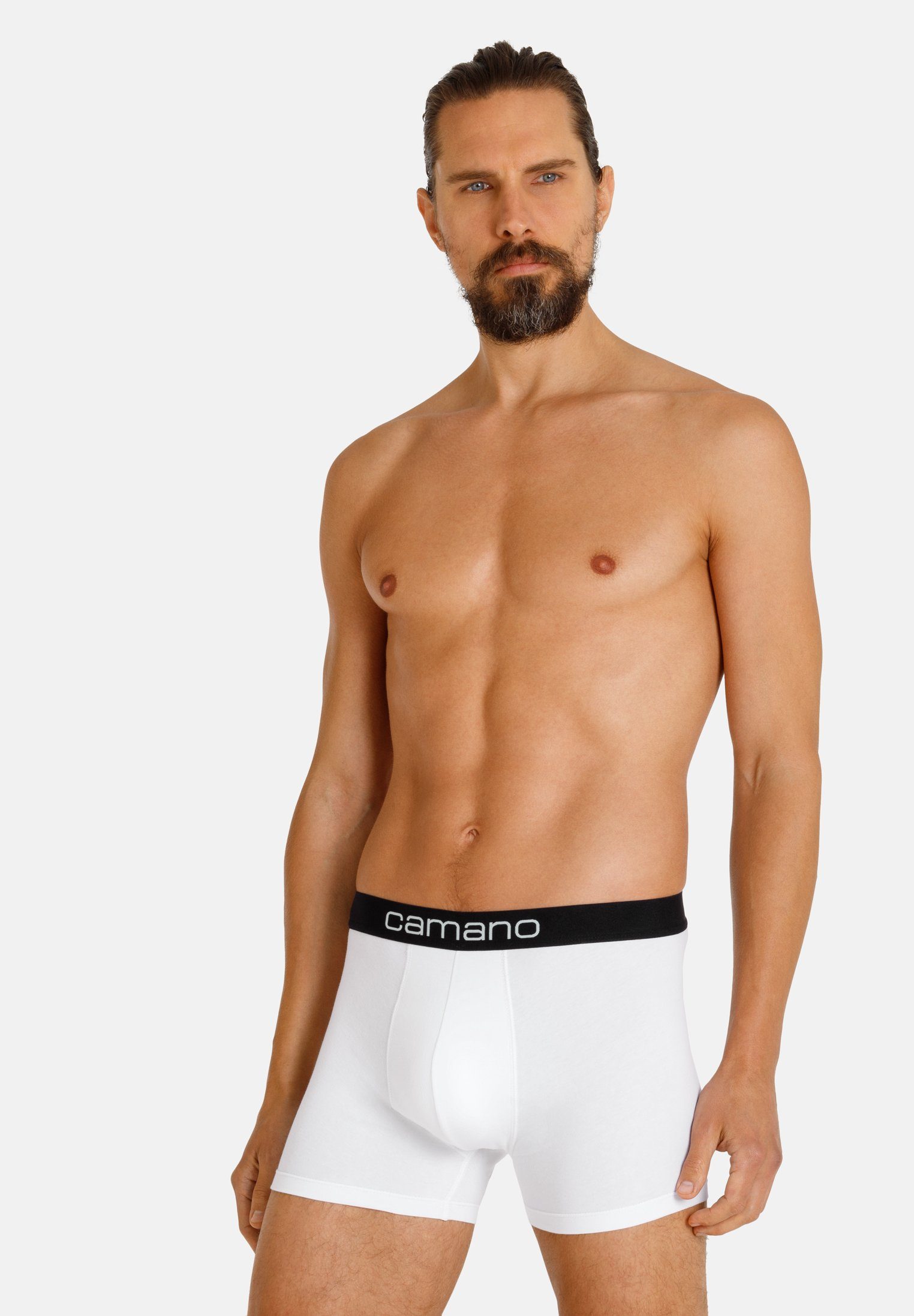 Camano Boxershorts Comfort mit nachhaltigerer Baumwolle (BCI) (2-St) 2er Pack schwarz, weiß