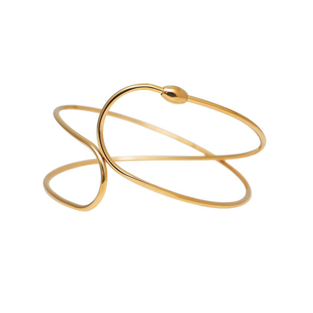 SHELAGO Armreif Twistline - Filigraner Edelstahl Armschmuck für Damen (Armreif, 1-tlg., inkl. Schmuckverpackung), in Silber oder Gold - robust, farbbeständig und angenehm zu tragen
