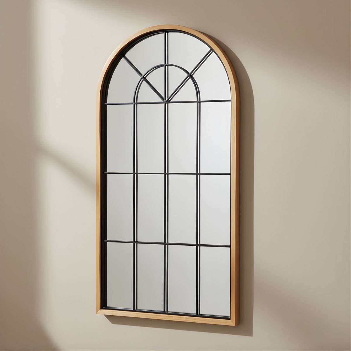 SCENA LIVING Wandspiegel Großer dekorativer Wandspiegel ARCUS, 110 x 56 cm, Fensterstil