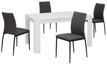 Home affaire Essgruppe SIMONE, (Set, 5-tlg), Platte mit Wendeeinlage, Bezug Microfaser, Unser Dauertiefpreis