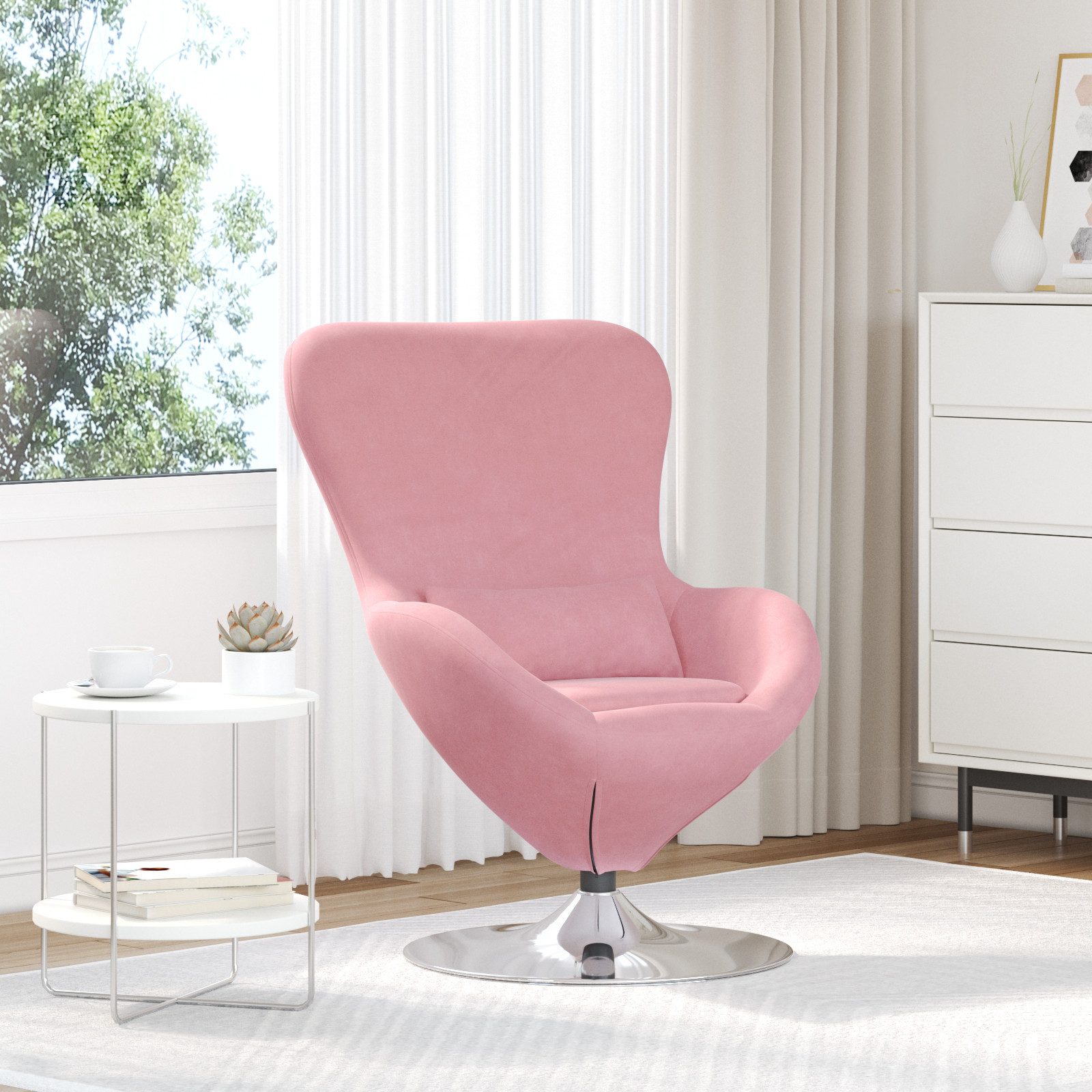 vidaXL Sessel Ei-Sessel Pink Samt (1-St) günstig online kaufen