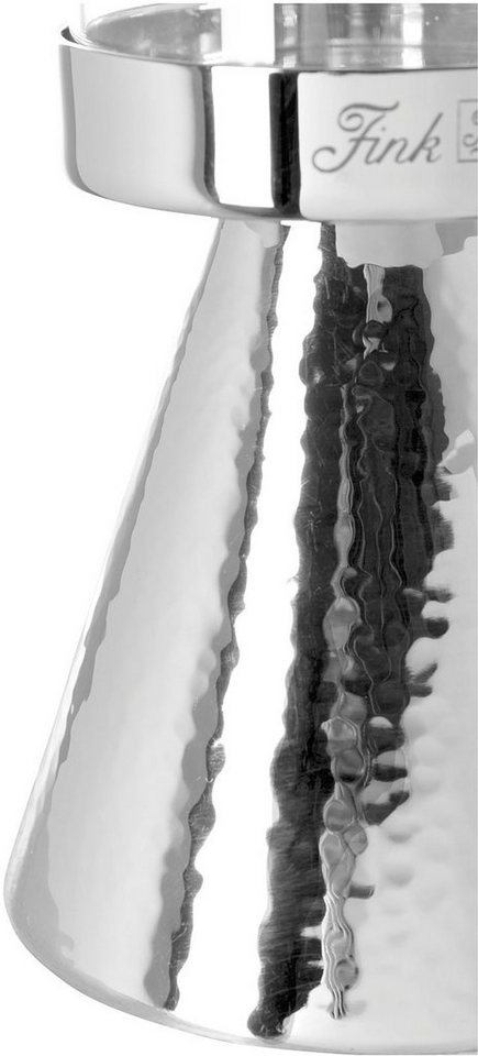 Fink Kerzenleuchter YAMA (1 St), Stumpenkerzenhalter aus Edelstahl, Ø ca.  10 cm, Hochwertiger Kerzenhalter aus Edelstahl