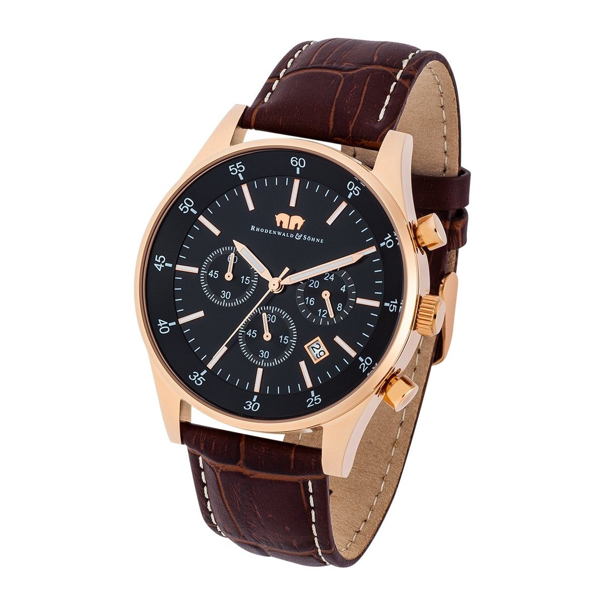 Rhodenwald & Söhne Chronograph Goodwill dunkelbraun Goodwill, aus Edelstahl