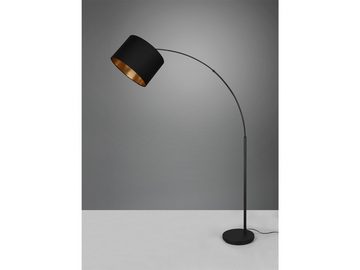 meineWunschleuchte LED Bogenlampe, Dimmfunktion, LED wechselbar, Warmweiß, Stehlampe ge-bogen dimmbar für Esstisch Schwarz Gold-en, Höhe 171cm