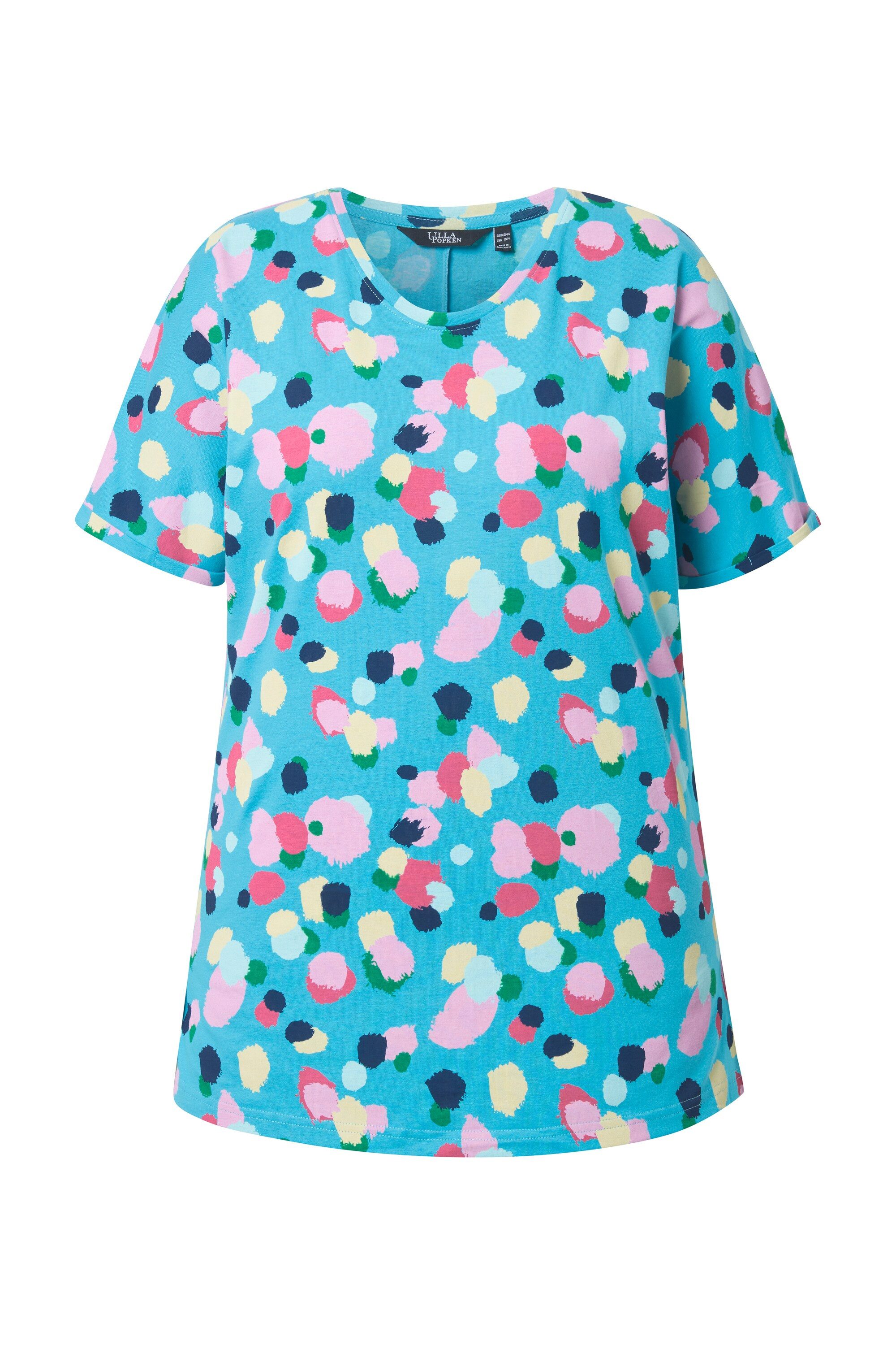 T-Shirt T-Shirt Tupfen Oversized Rundhals Halbarm