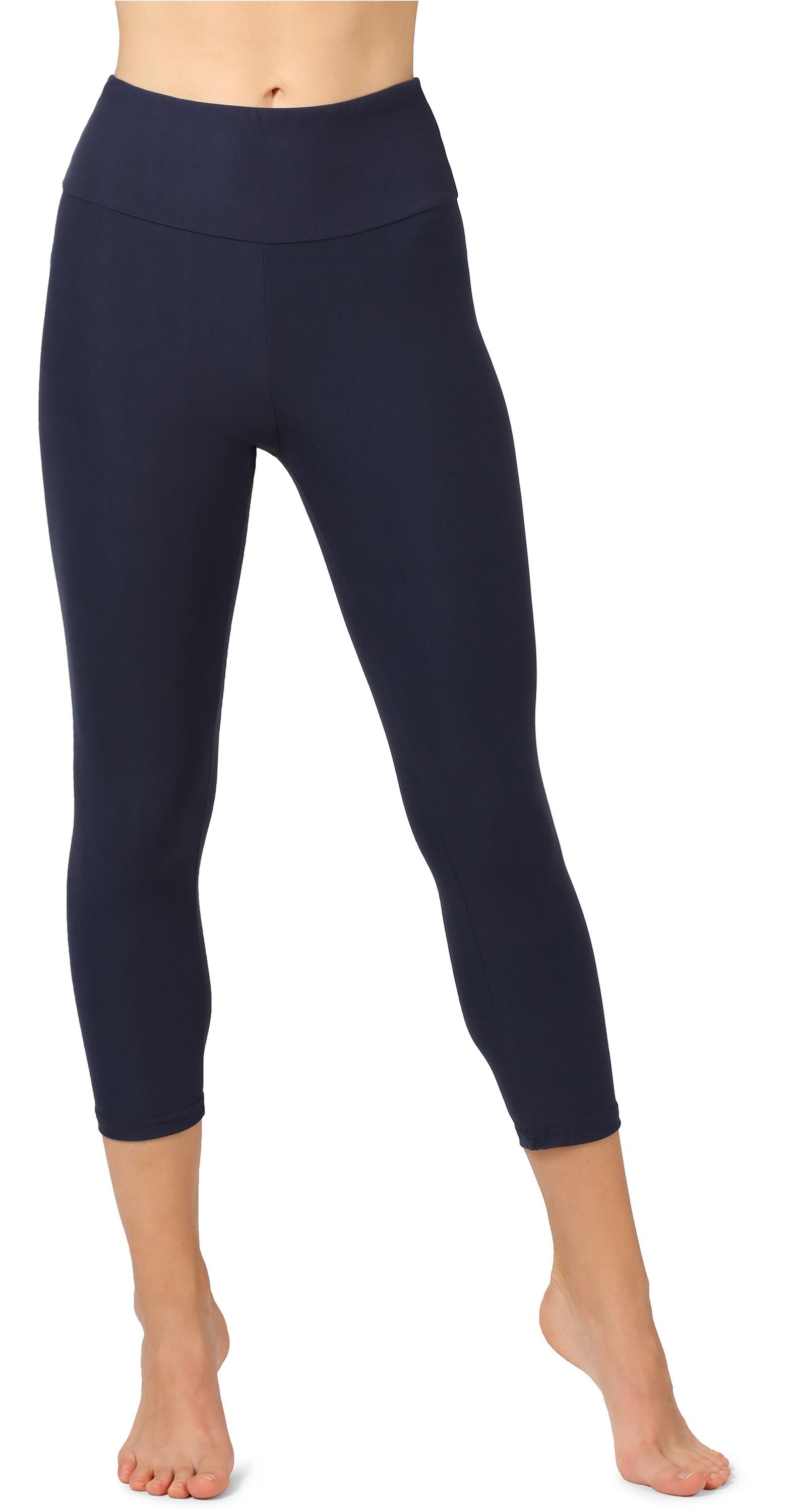 Leggings Damen Caprihose 3/4 Hosen Sporthose MS10-301