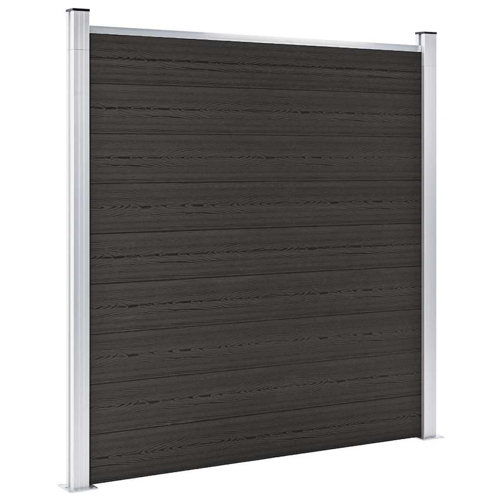 vidaXL Gartenzaun Zaunelement WPC 180x186 cm Schwarz, (1-St)