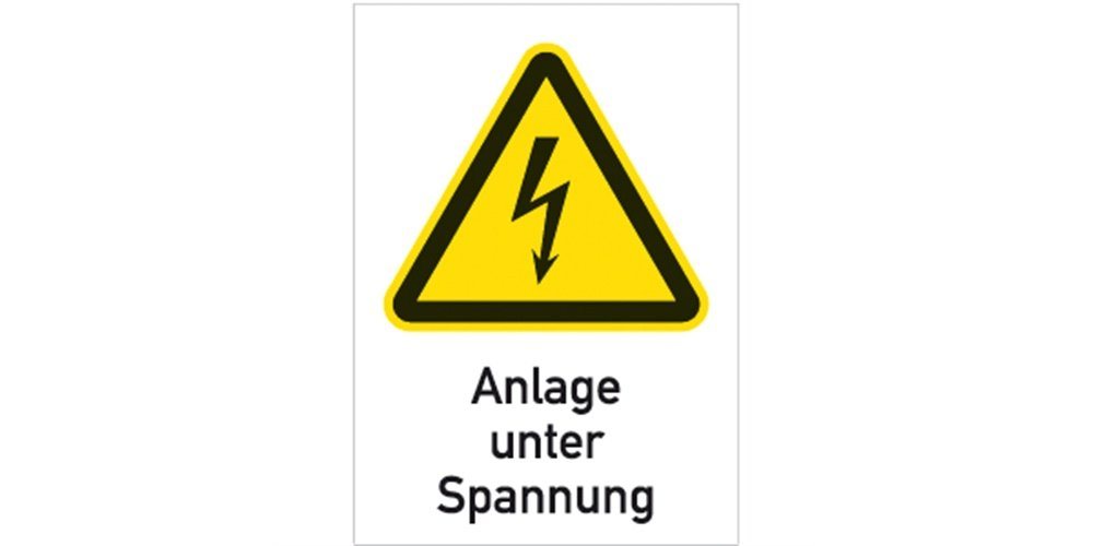 Thumbnail - König Werbeanlagen Hinweisschild Anlage unter Spannung, Kombischild, ISO 7010