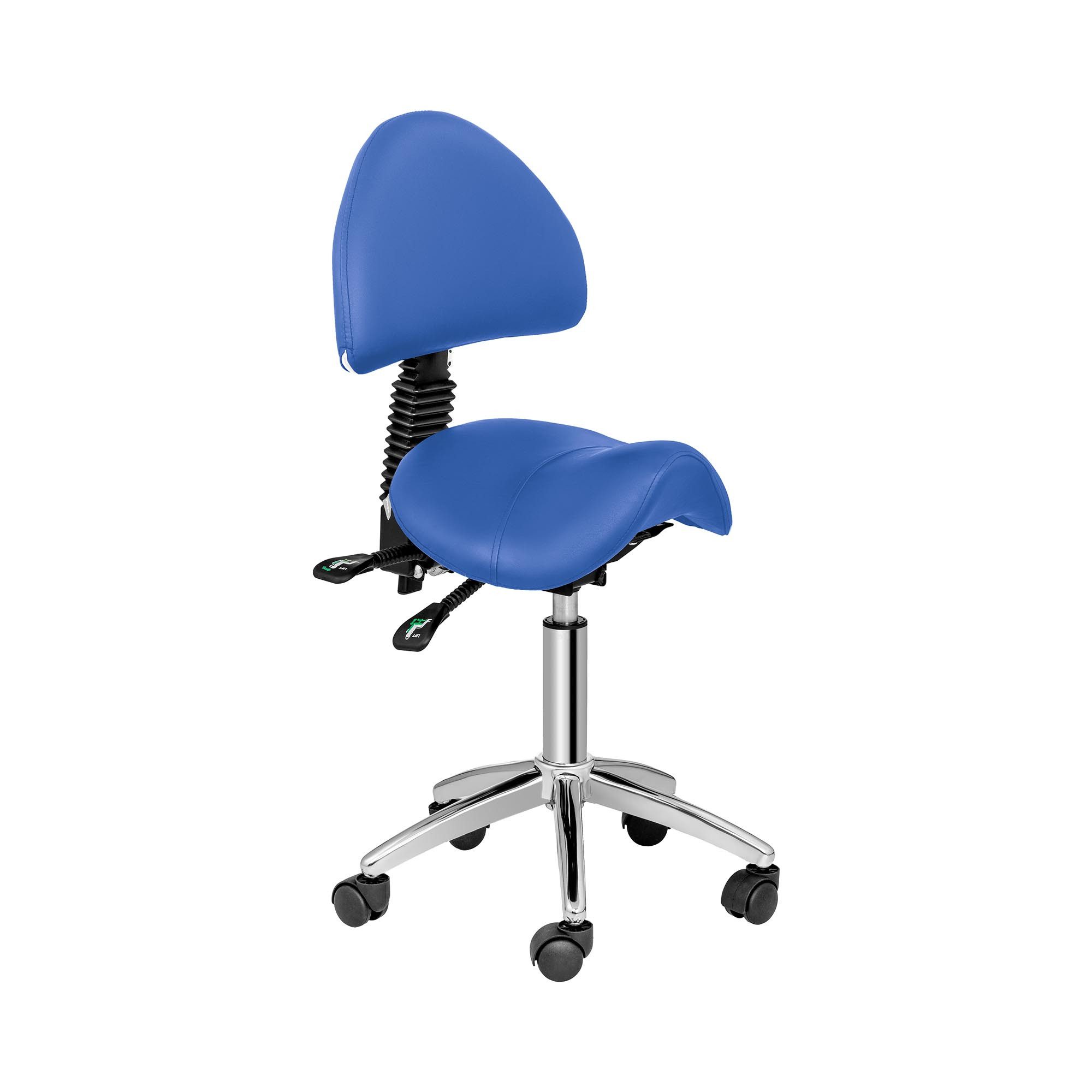 Physa Drehstuhl Sattelstuhl mit Rollen Arbeitsstuhl 55 - 69 cm 150 kg Blau, günstig online kaufen