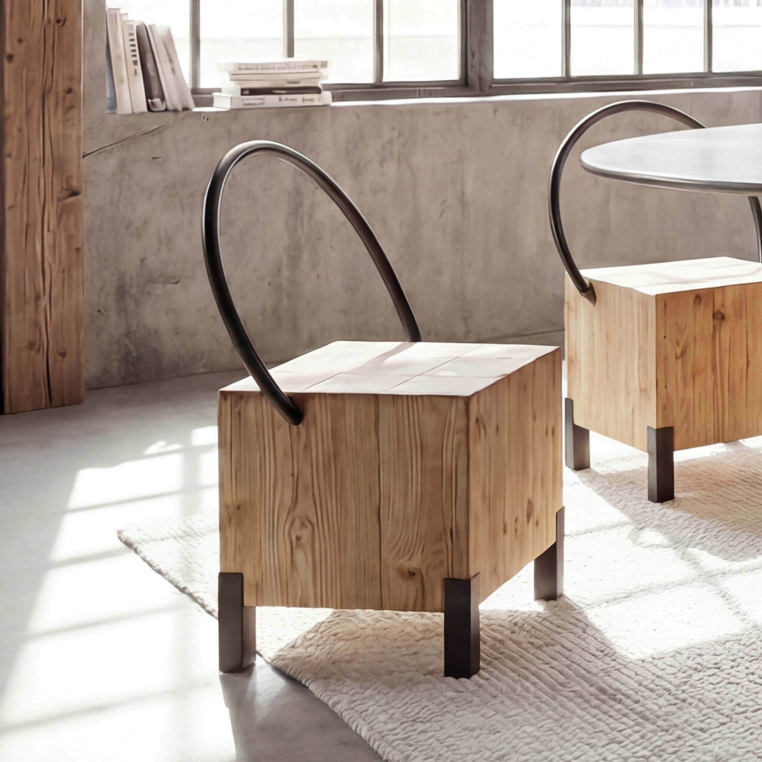 MCW Esszimmerstuhl MCW-L76-S, Massiv-Holz aus Tanne, Industrie-Design, Innen hohl