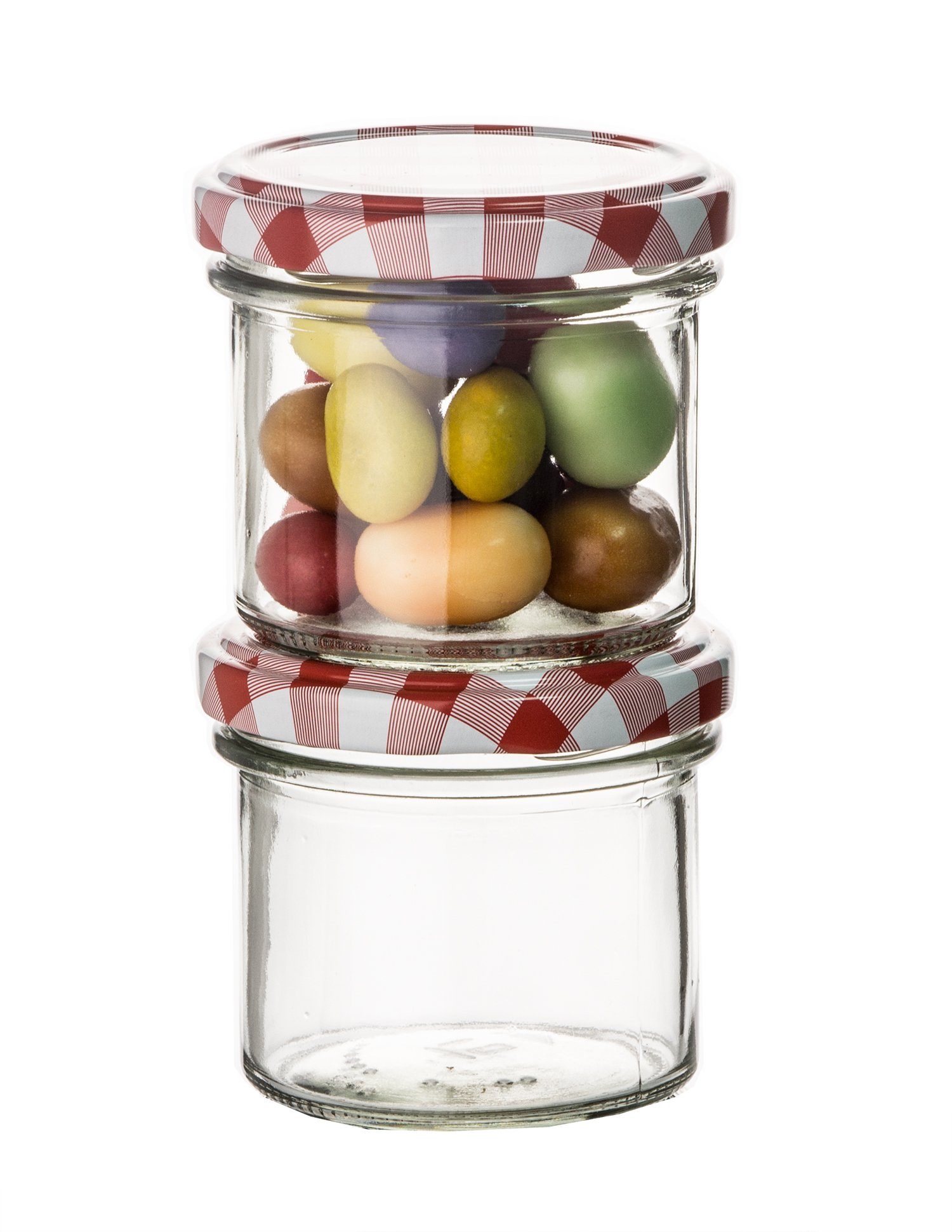 BigDean Marmeladenglas »24er Set 125 ml Sturzglas Einmachglas Einweckglas  To 66 rot karierter Deckel«, Glas, (24-tlg) online kaufen | OTTO