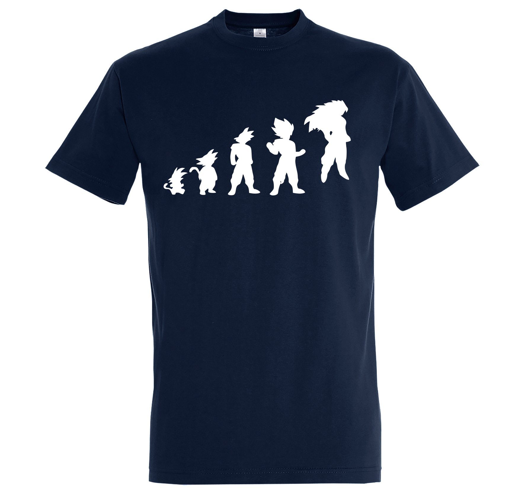 Youth Designz T-Shirt Evolution Goku Herren Shirt mit trendigem Frontprint Navyblau
