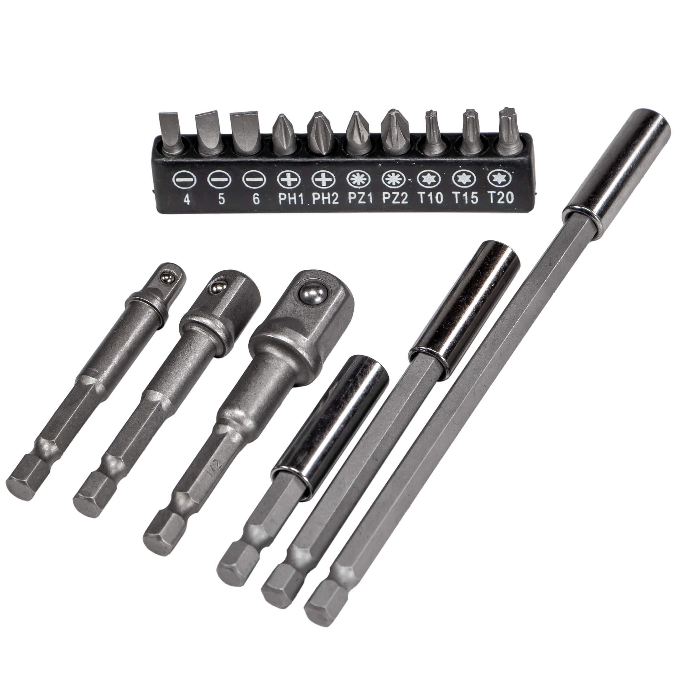 Bit-Set Magnet Bithalter Nussadapter Bit Satz 16 teilig Cr-V