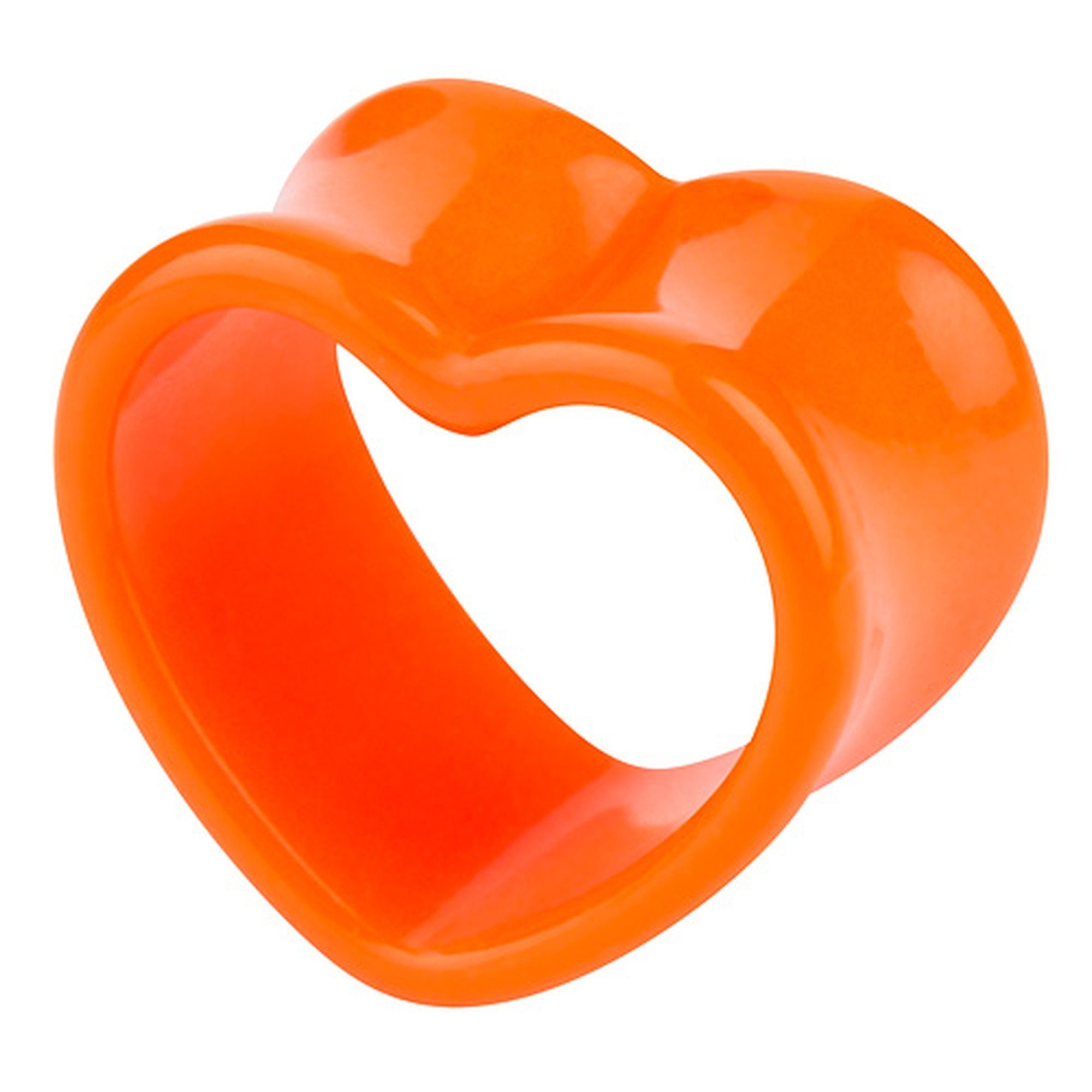 Taffstyle Plug Piercing Tunnel Herz Double Flared Kunststoff, Bunt Flesh Tunnel Herz Double Flared Kunststoff Ohr Plug Ohrpiercing