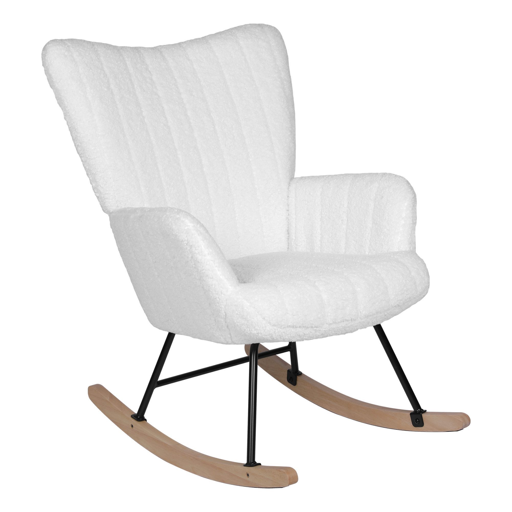 REDOM Schaukelstuhl Swingsessel mit Holzsockel (Schaukelsessel, günstig online kaufen